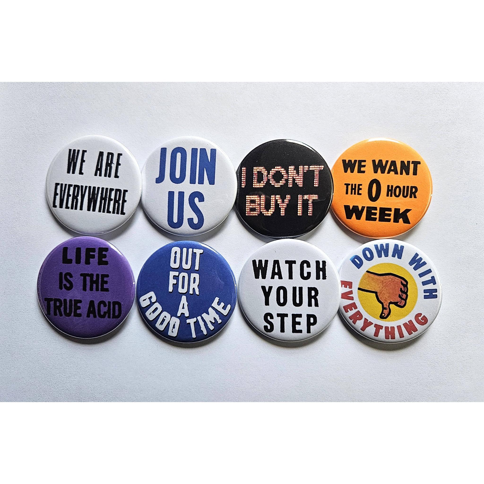 Vintage Reproduction We Want The Zero Hour Week Small Pinback Button | 1.25" Diameter '60 '70s '80s Retro Pin - Image 2