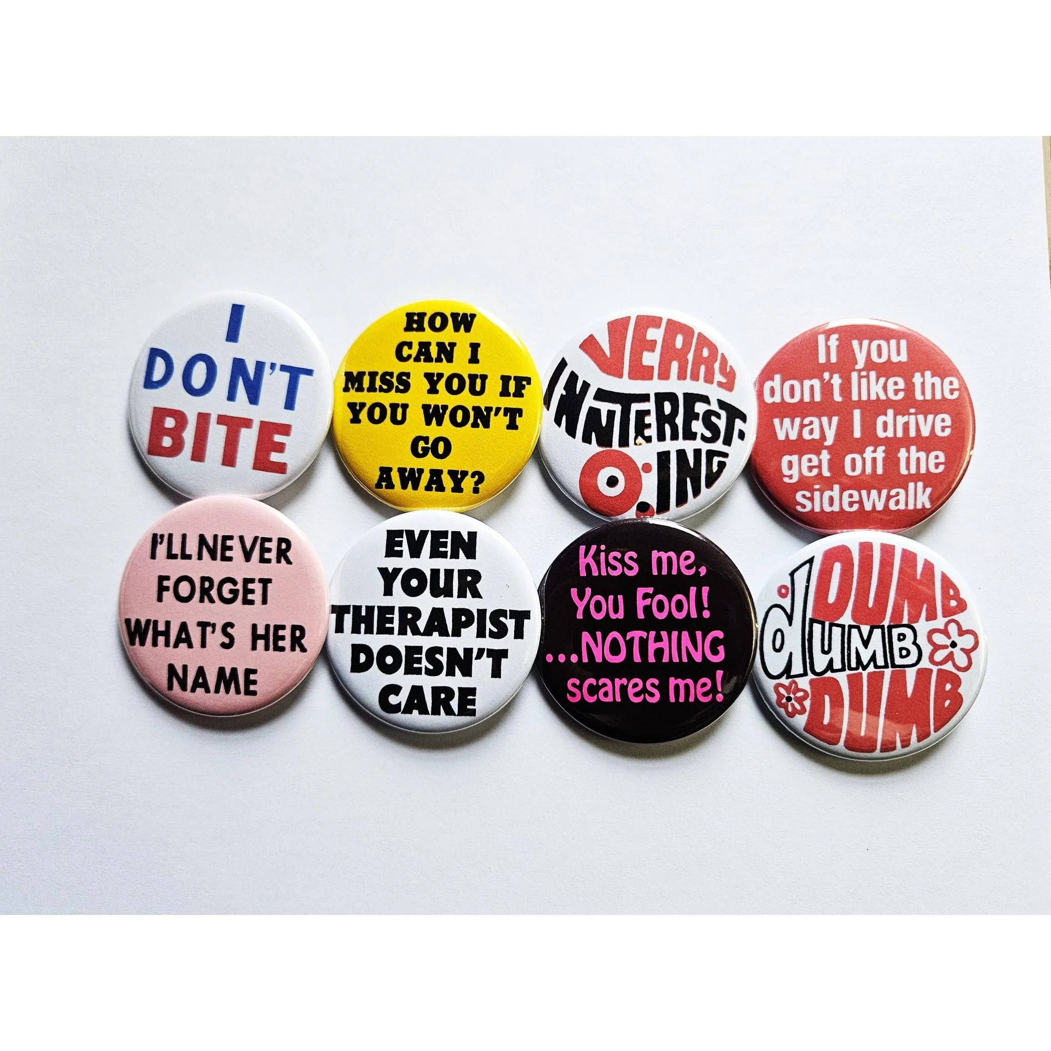 Vintage Reproduction Even Your Therapist Doesn't Care Small Pinback Button | 1.25" Diameter - Image 2