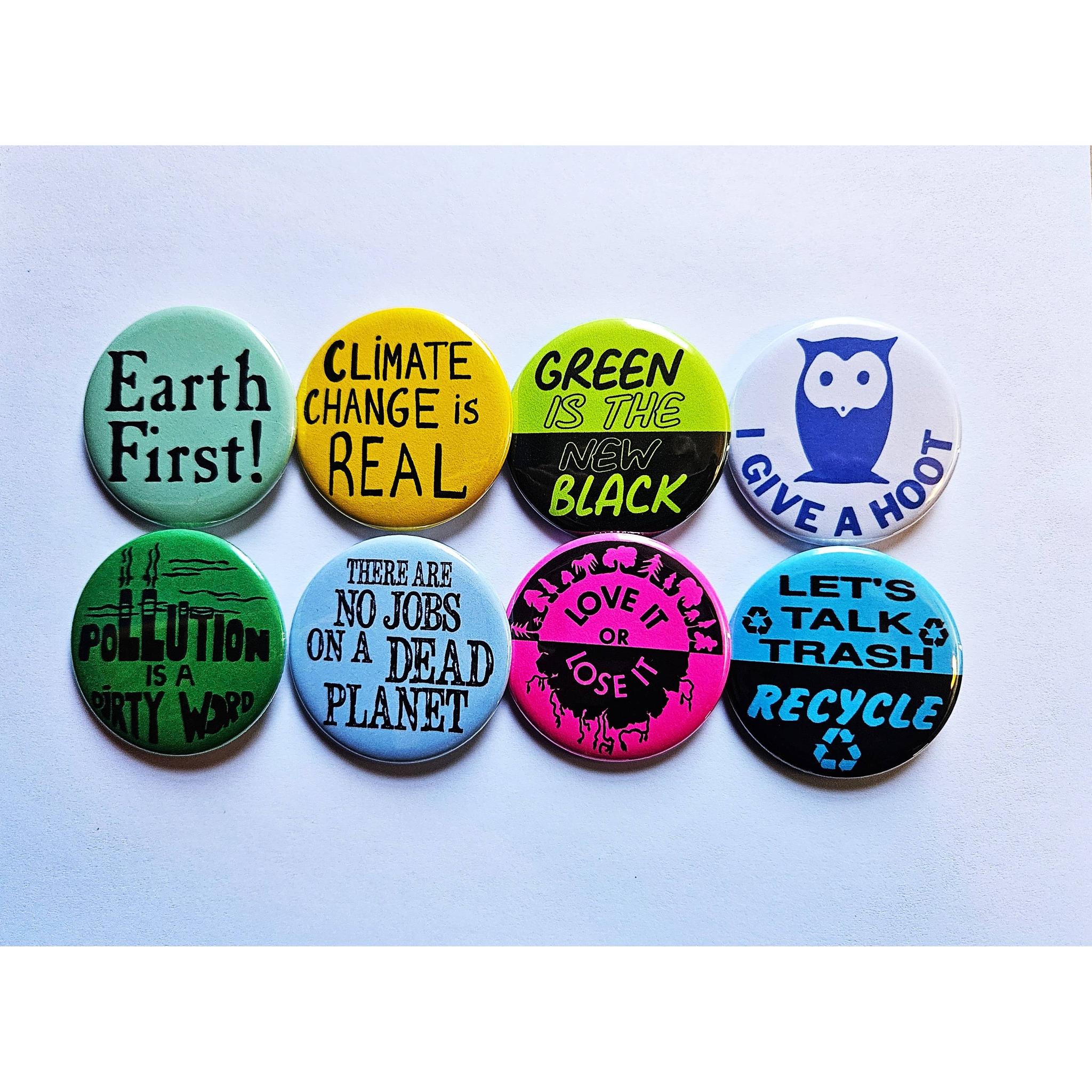 Vintage Reproduction I Give a Hoot Owl Environmental Small Pinback Button | 1.25" Diameter - Image 2