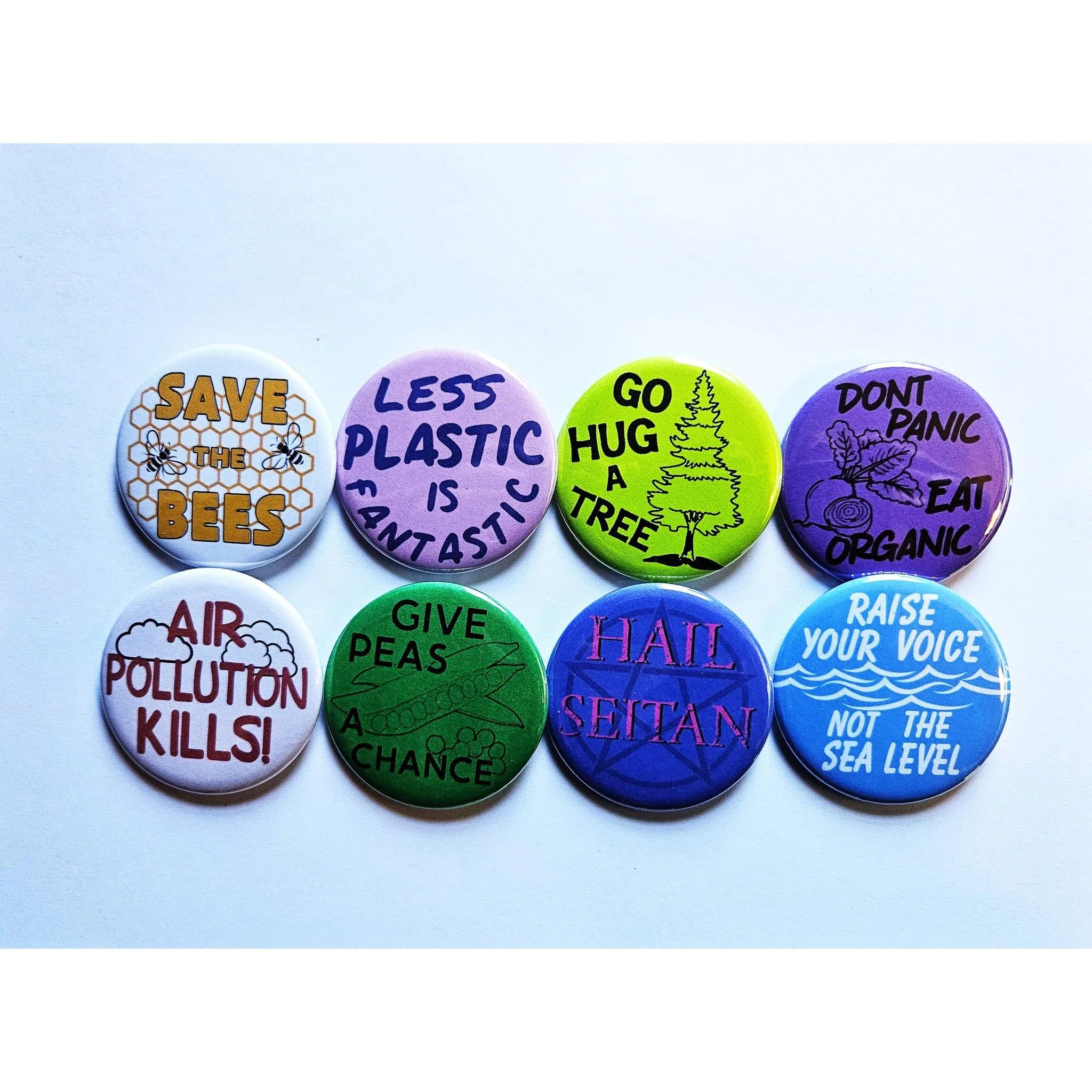 Vintage Reproduction Save the Bees Environmental Small Pinback Button | 1.25" Diameter - Image 2