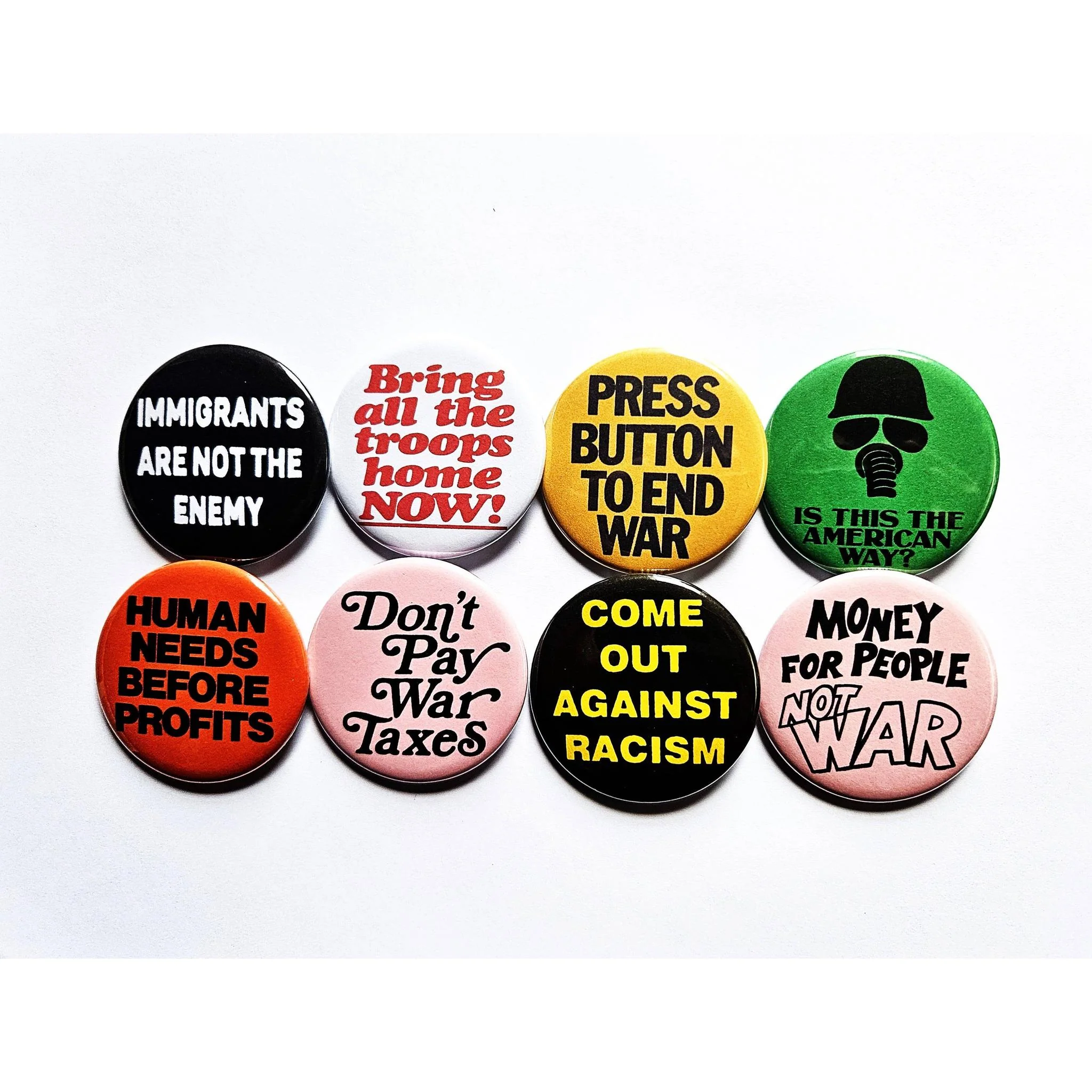 Vintage Reproduction Don't Pay War Taxes Political Small Pinback Button | 1.25" Diameter '60 '70s '80s Retro Pin - Image 2