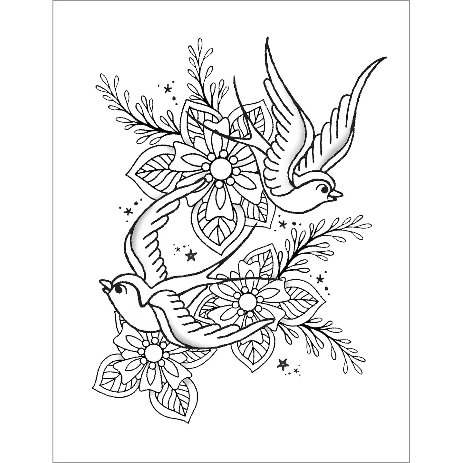 Vintage Tattoo Designs Coloring Book for Adults | Western Traditional Tattoos - Image 5
