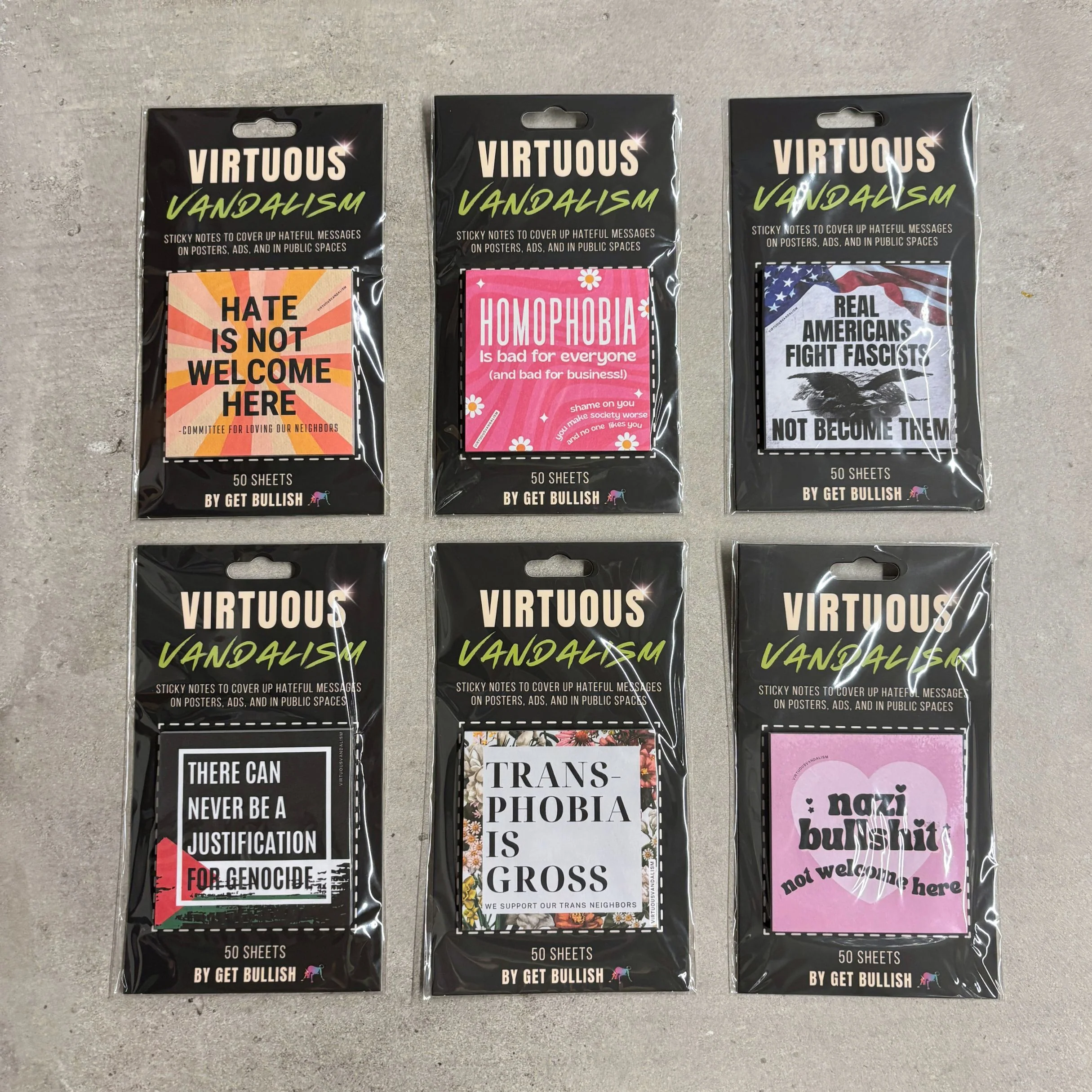 Virtuous Vandalism “Homophobia is Bad for Everyone” Sticky Notes 3" x 3" Pack of 50 | Combat and Cover Offensive Public Messages with Adhesive Protest Notes - Image 9