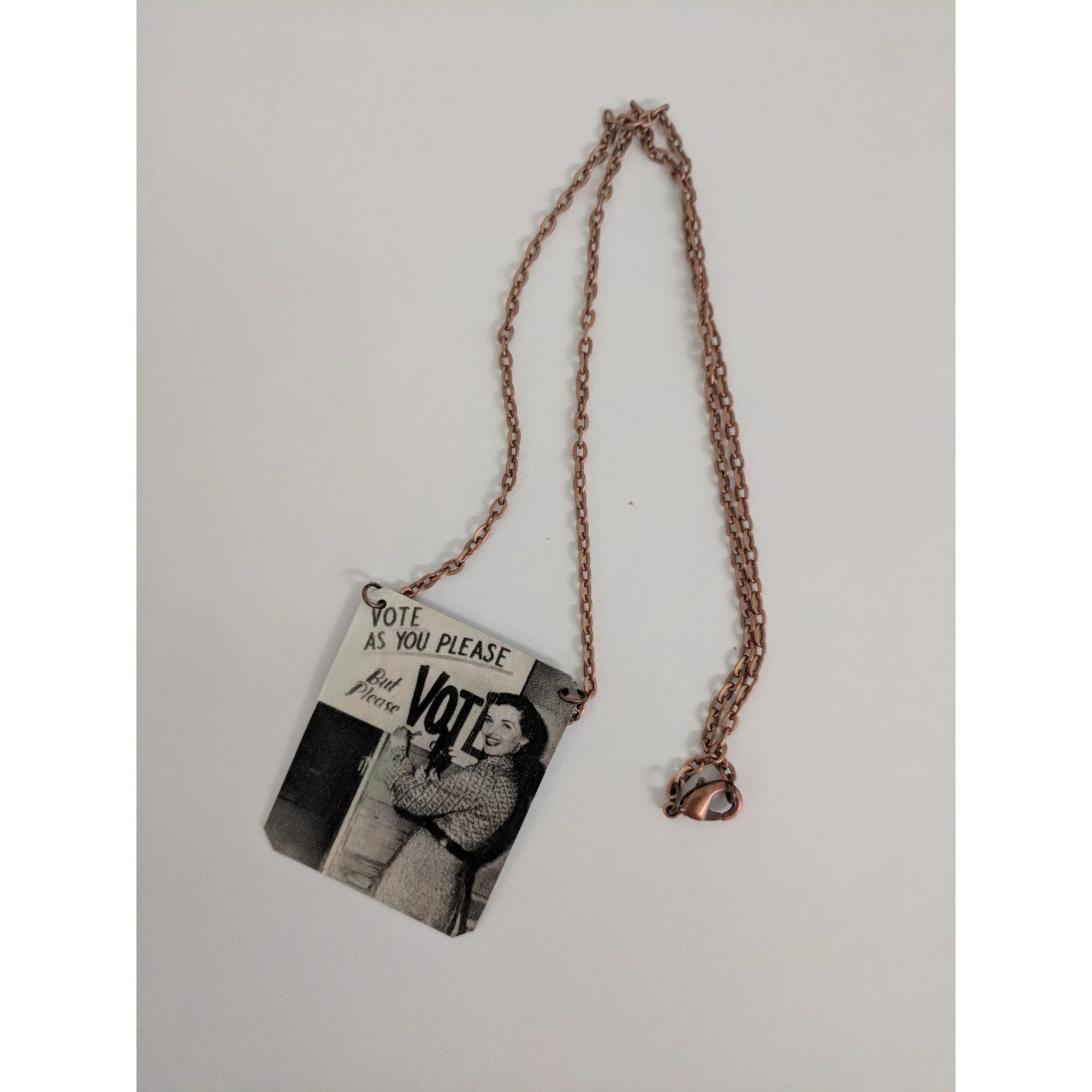 Vote As You Please But Please Vote Handmade Women's Suffrage Necklace - Image 8