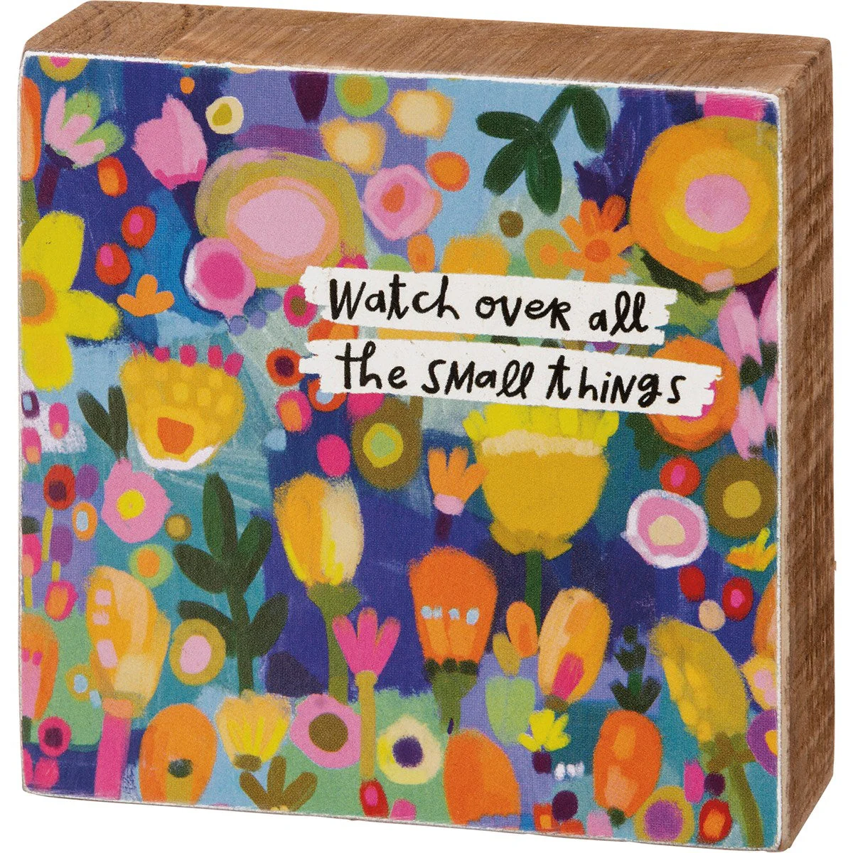 Watch Over All The Small Things Inspo Block Sign | Inspirational Wall Decor | 3" x 3" | Gift for Her - Image 2