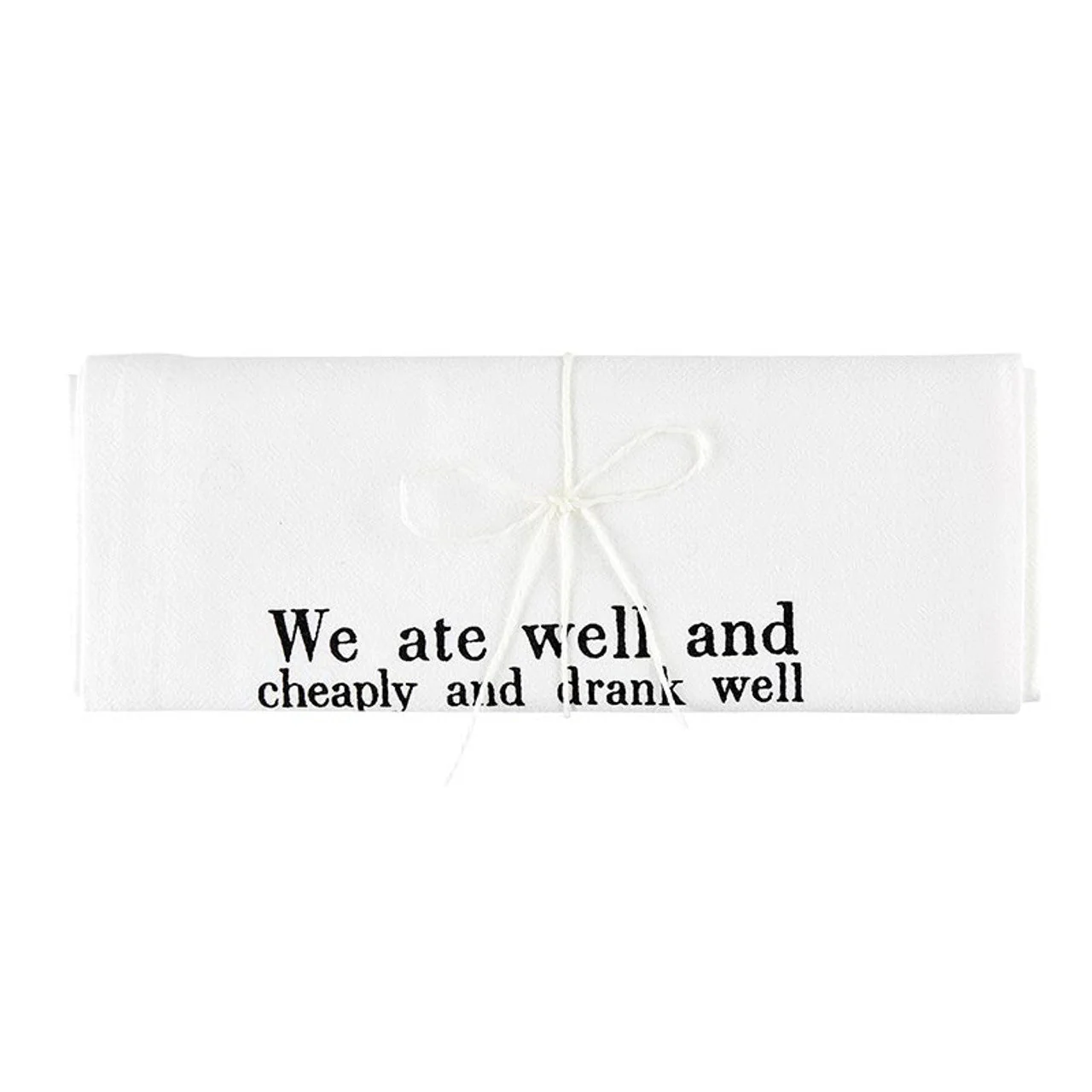 Hemingway Quote "We Ate Well and Loved Each Other" Thirsty Boy Dish Towel | Cotton Flour Sack Kitchen Towel | 30" x 30" - Image 4