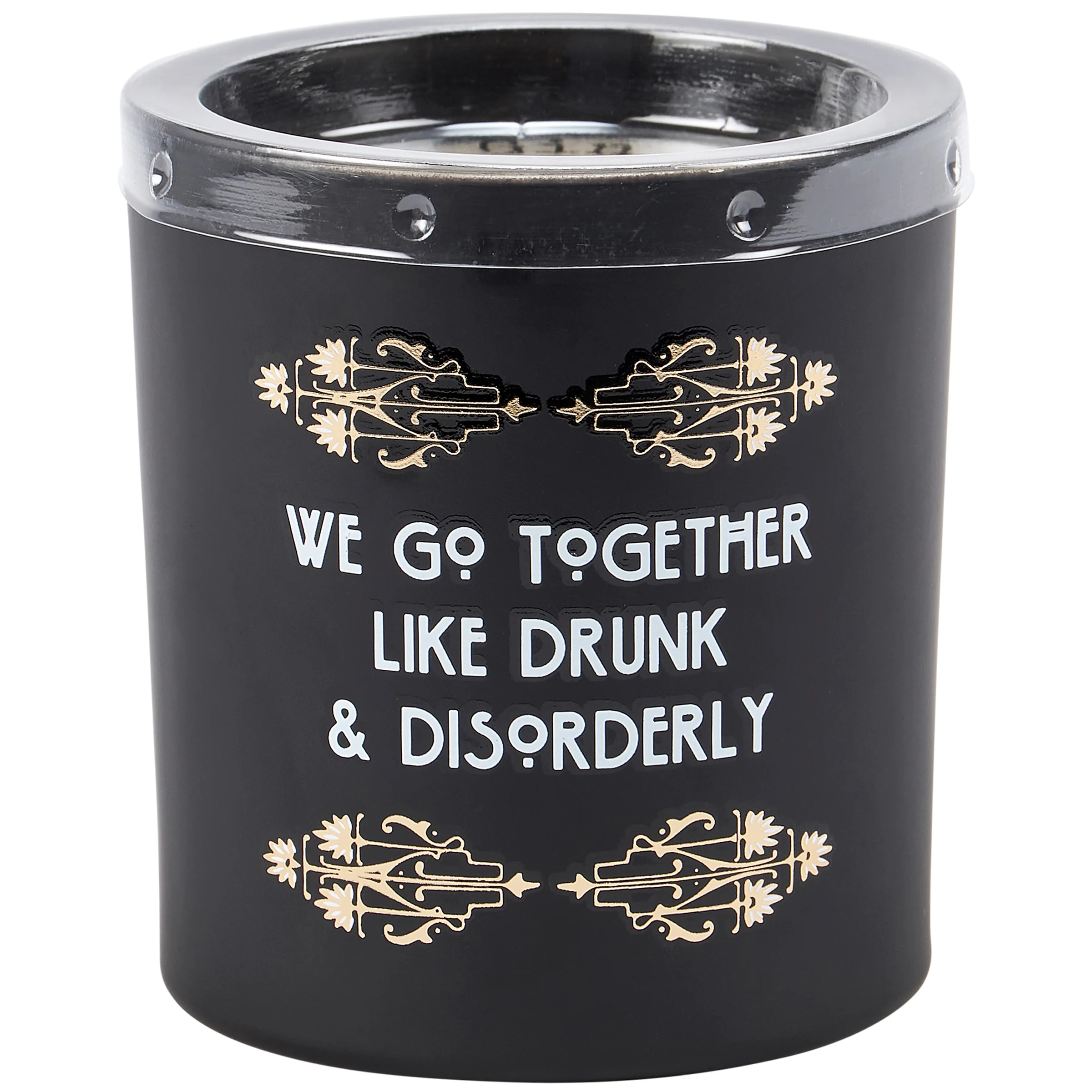 Gin Scented Art Deco Soy Candle | We Go Together Like Drunk And Disorderly Jar Candle | Gold Accents Matte Black Glass | 35hrs Burn Time - Image 6