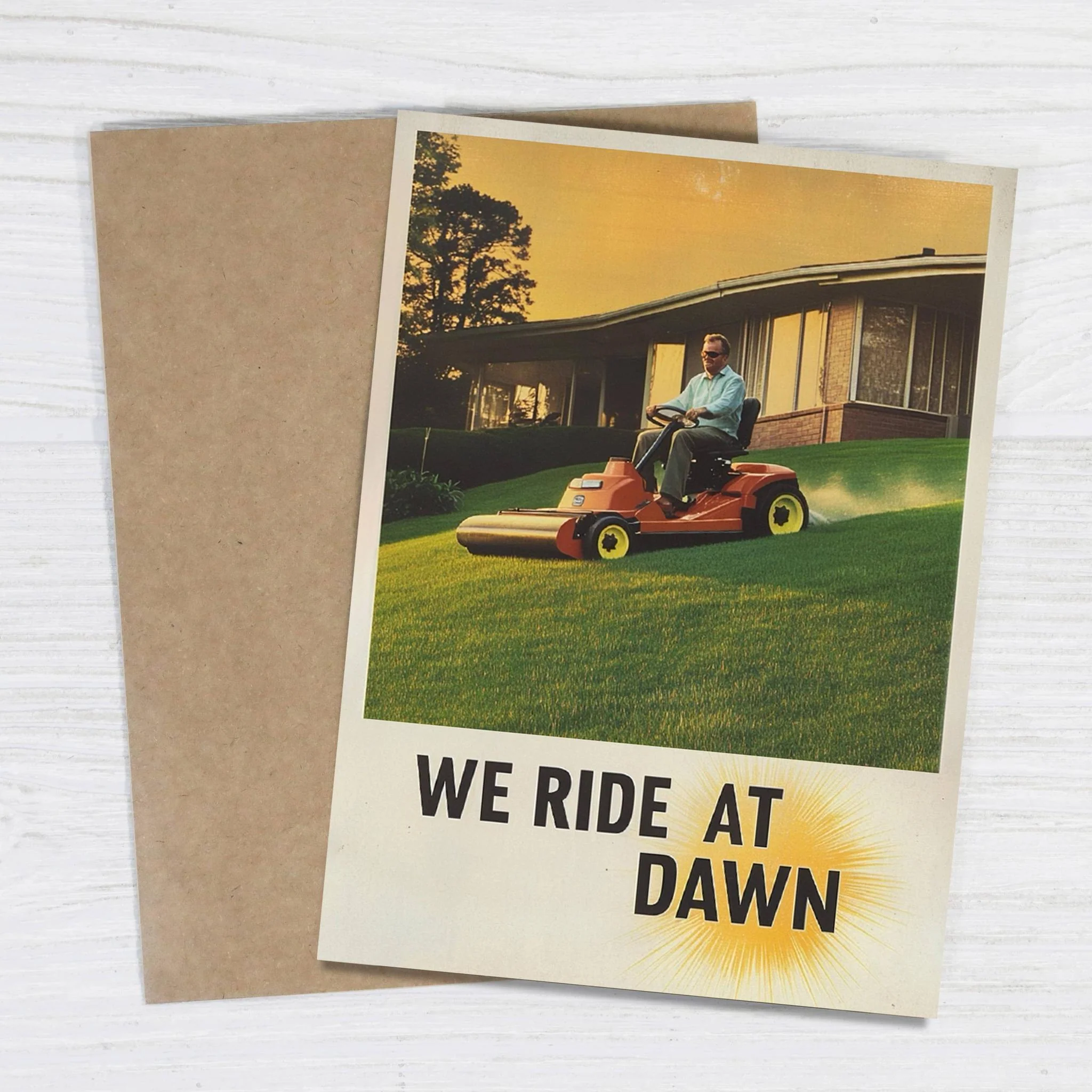 We Ride At Dawn Funny Vintage Father's Day Greeting Card - Image 2