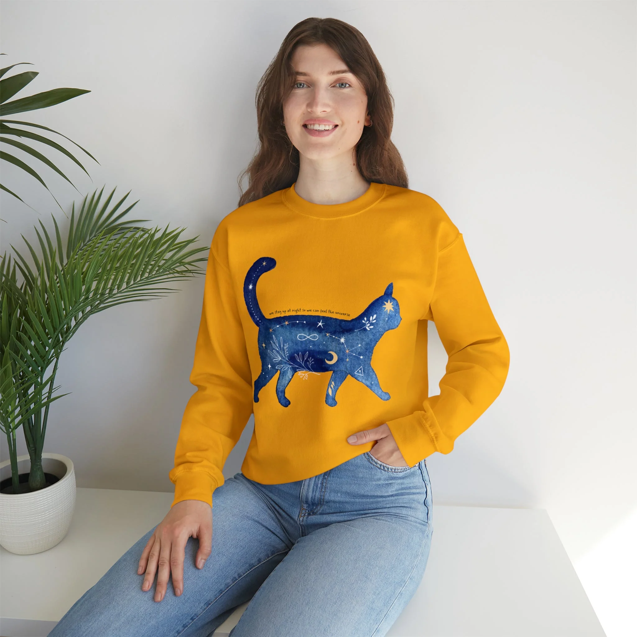 We Stay Up At Night Cat Constellation Unisex Heavy Blend™ Crewneck Sweatshirt - Image 5