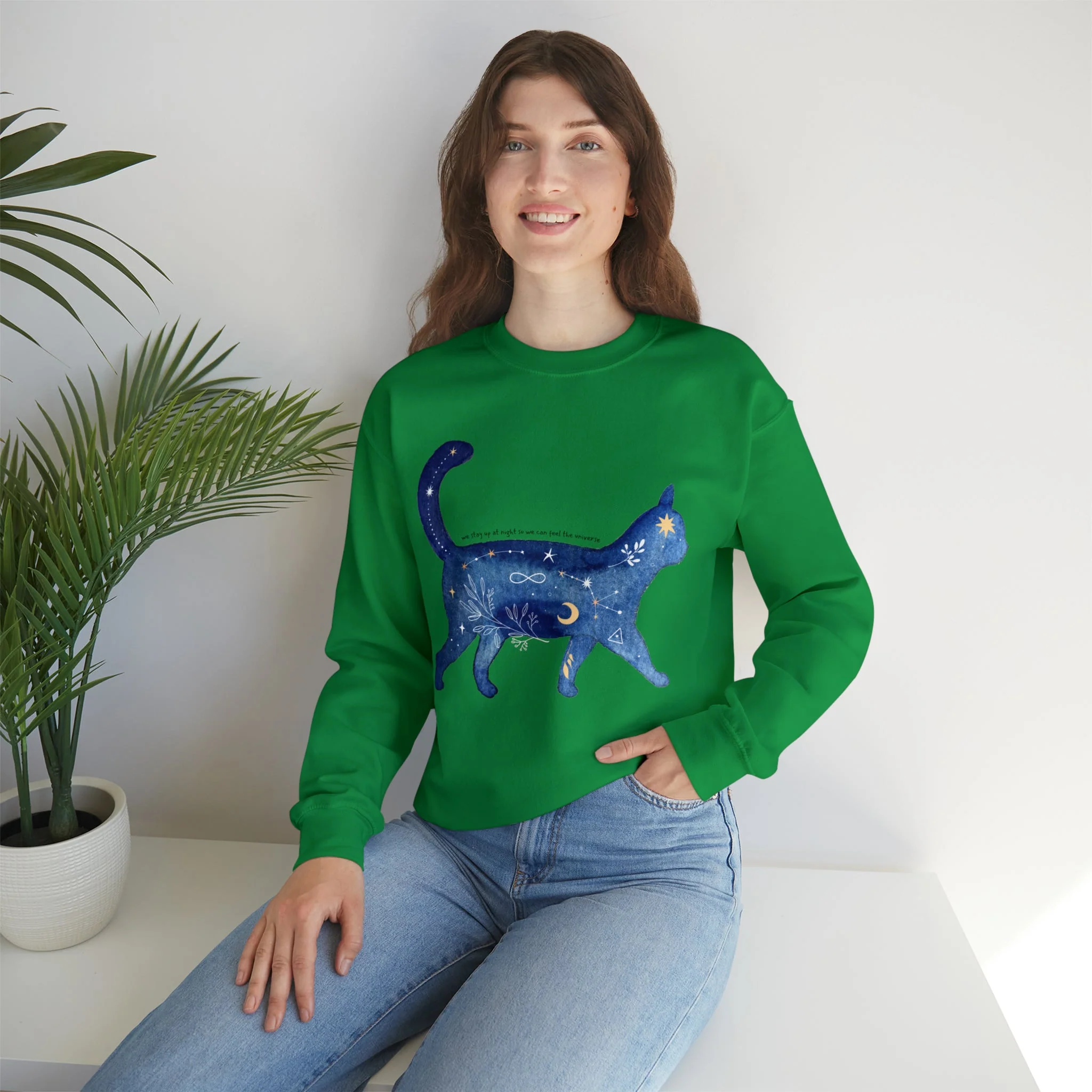 We Stay Up At Night Cat Constellation Unisex Heavy Blend™ Crewneck Sweatshirt - Image 6