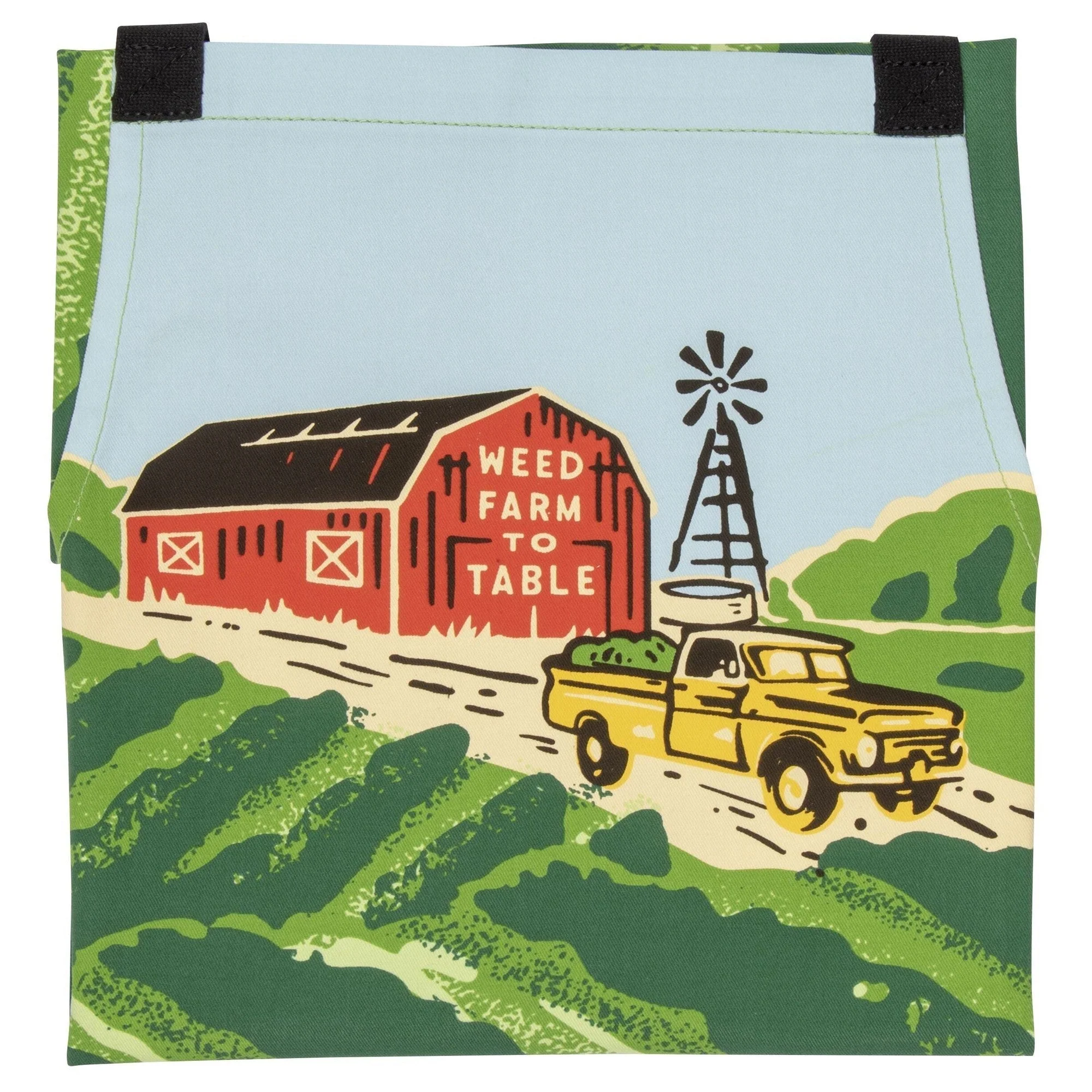 Weed Farm To Table Funny Cooking and BBQ Apron | Funny Marijuana Themed Unisex 2 Pockets Adjustable Strap 100% Cotton | BlueQ at GetBullish - Image 3