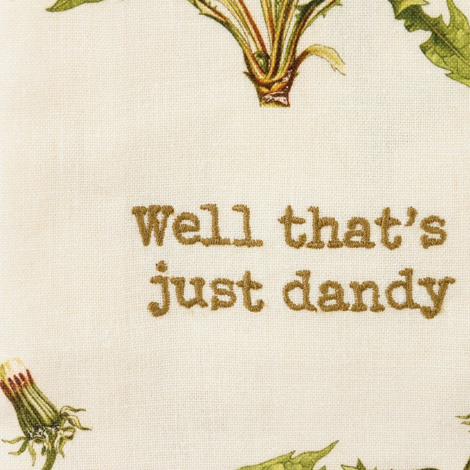 Well That's Just Dandy Punny Dandelion Dish Cloth Towel | Cotton Linen Novelty Tea Towel | Cute Kitchen Hand Towel | 18" x 28" - Image 5