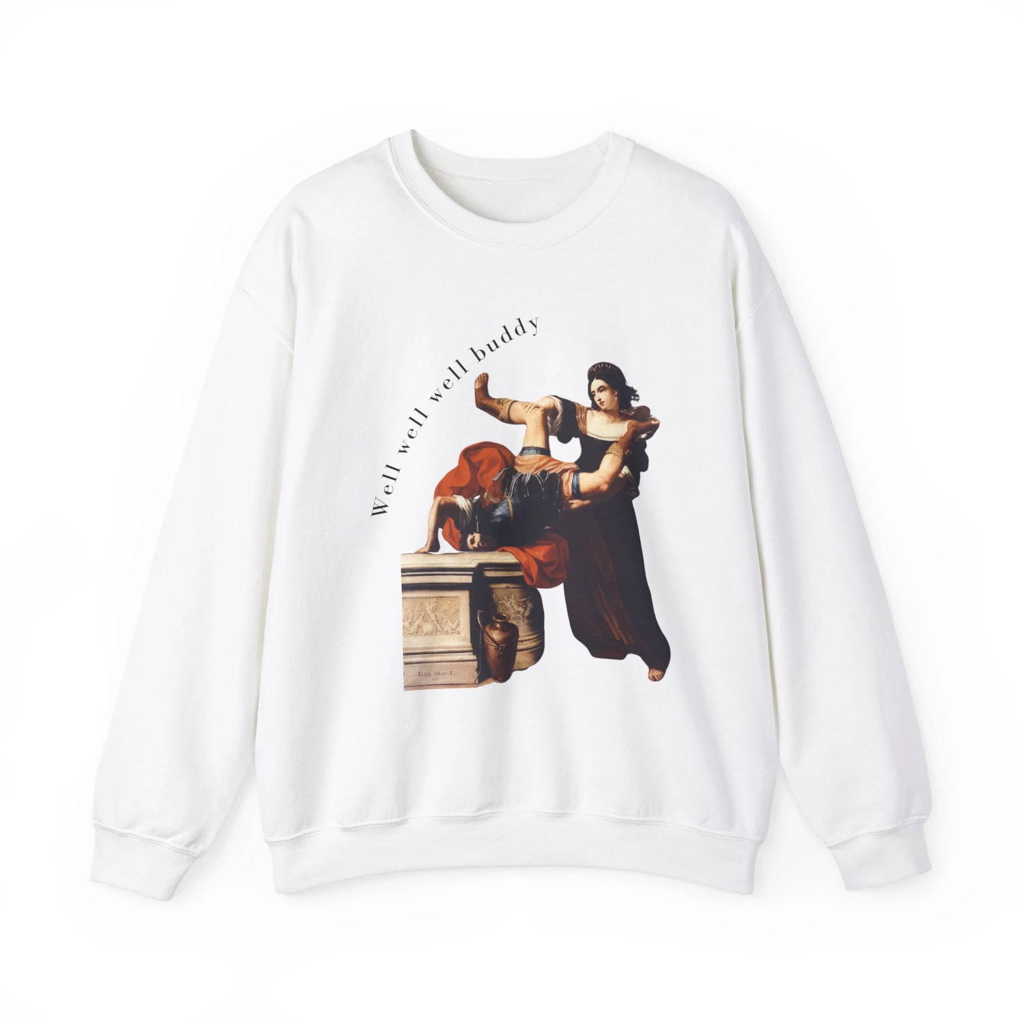 Well Well Well Buddy Timoclea Kills the Captain of Alexander the Great Unisex Heavy Blend™ Crewneck Sweatshirt (Sizes S-5X) - Image 15