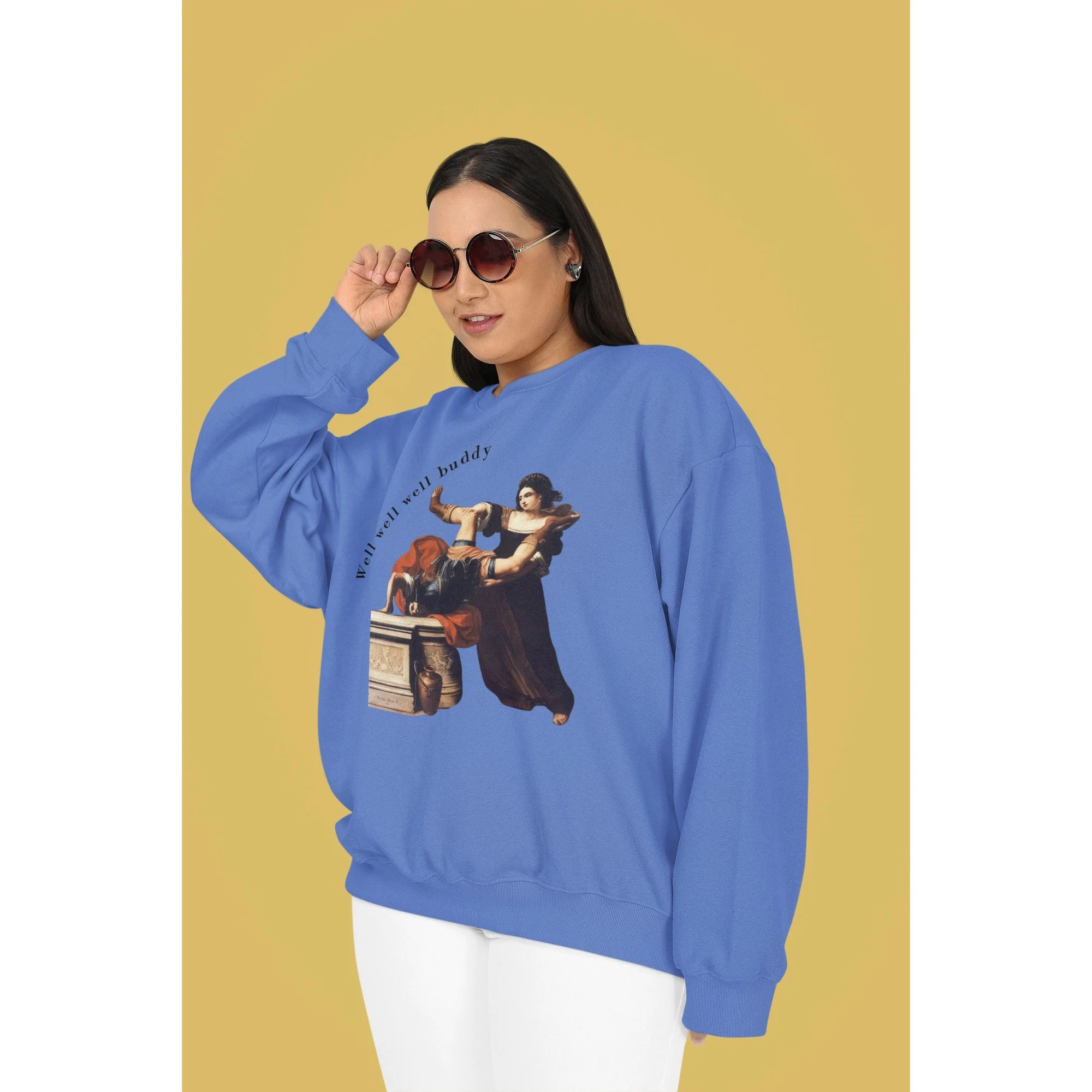 Well Well Well Buddy Timoclea Kills the Captain of Alexander the Great Unisex Heavy Blend™ Crewneck Sweatshirt (Sizes S-5X) - Image 19