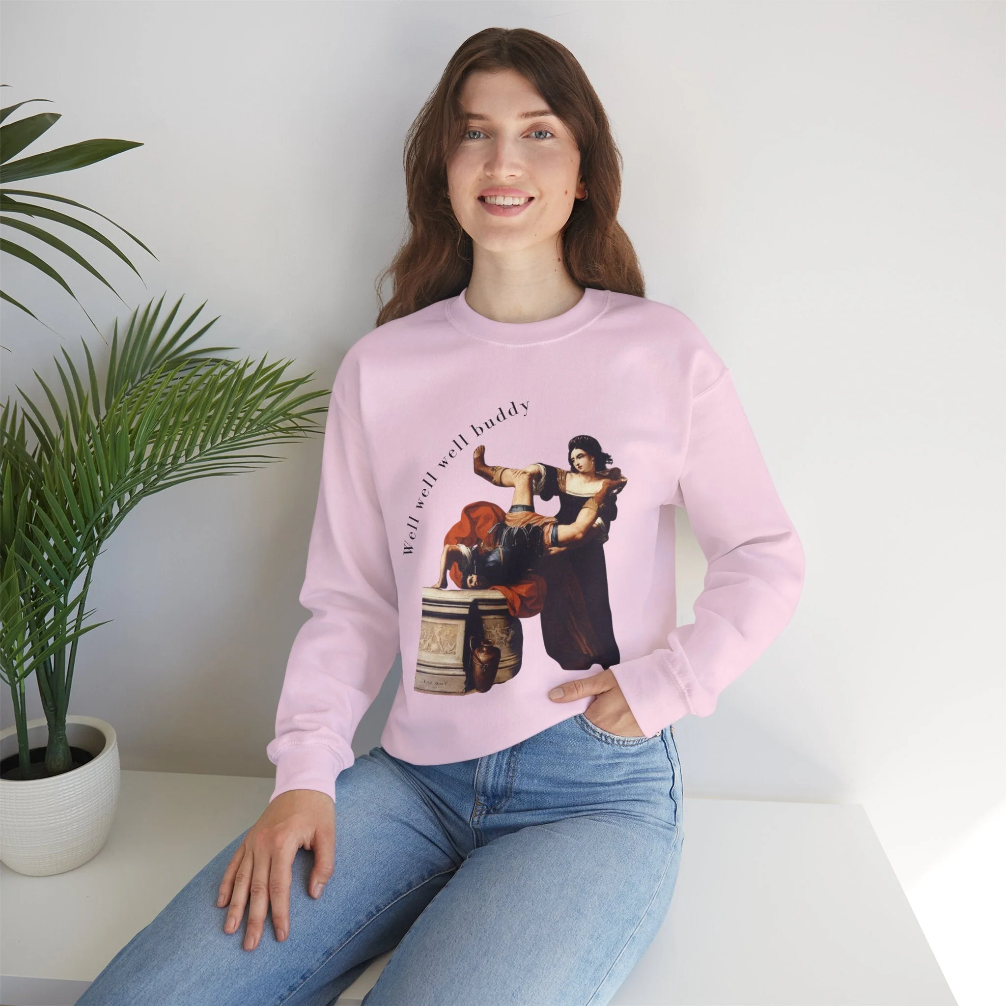 Well Well Well Buddy Timoclea Kills the Captain of Alexander the Great Unisex Heavy Blend™ Crewneck Sweatshirt (Sizes S-5X) - Image 6