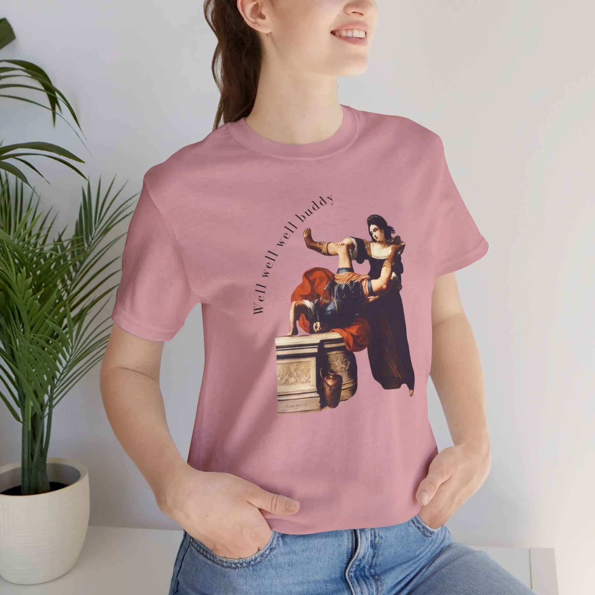 Well Well Well Buddy Timoclea Kills the Captain of Alexander the Great Feminist Historical Art Unisex Jersey Short Sleeve Tee - Image 12