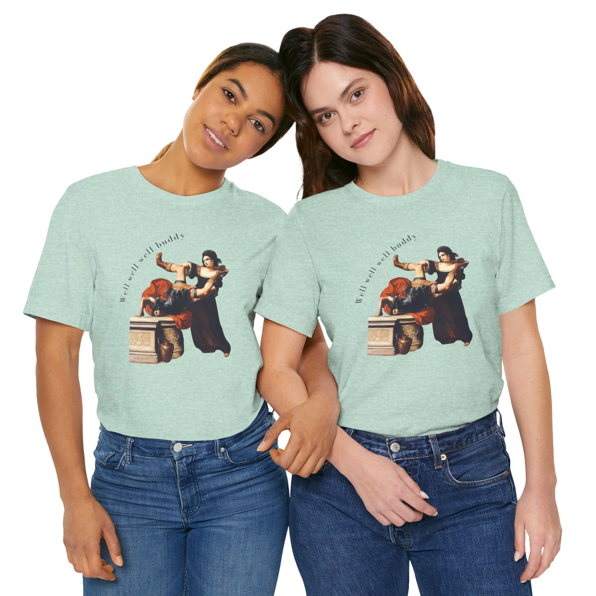 Well Well Well Buddy Timoclea Kills the Captain of Alexander the Great Feminist Historical Art Unisex Jersey Short Sleeve Tee - Image 17