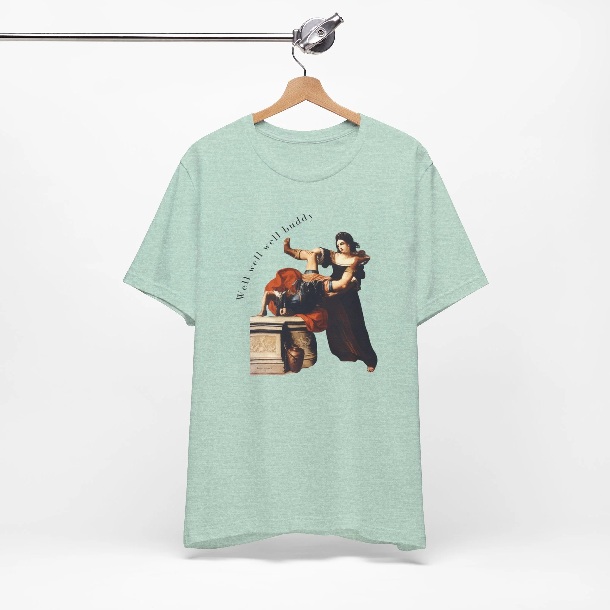 Well Well Well Buddy Timoclea Kills the Captain of Alexander the Great Feminist Historical Art Unisex Jersey Short Sleeve Tee - Image 3