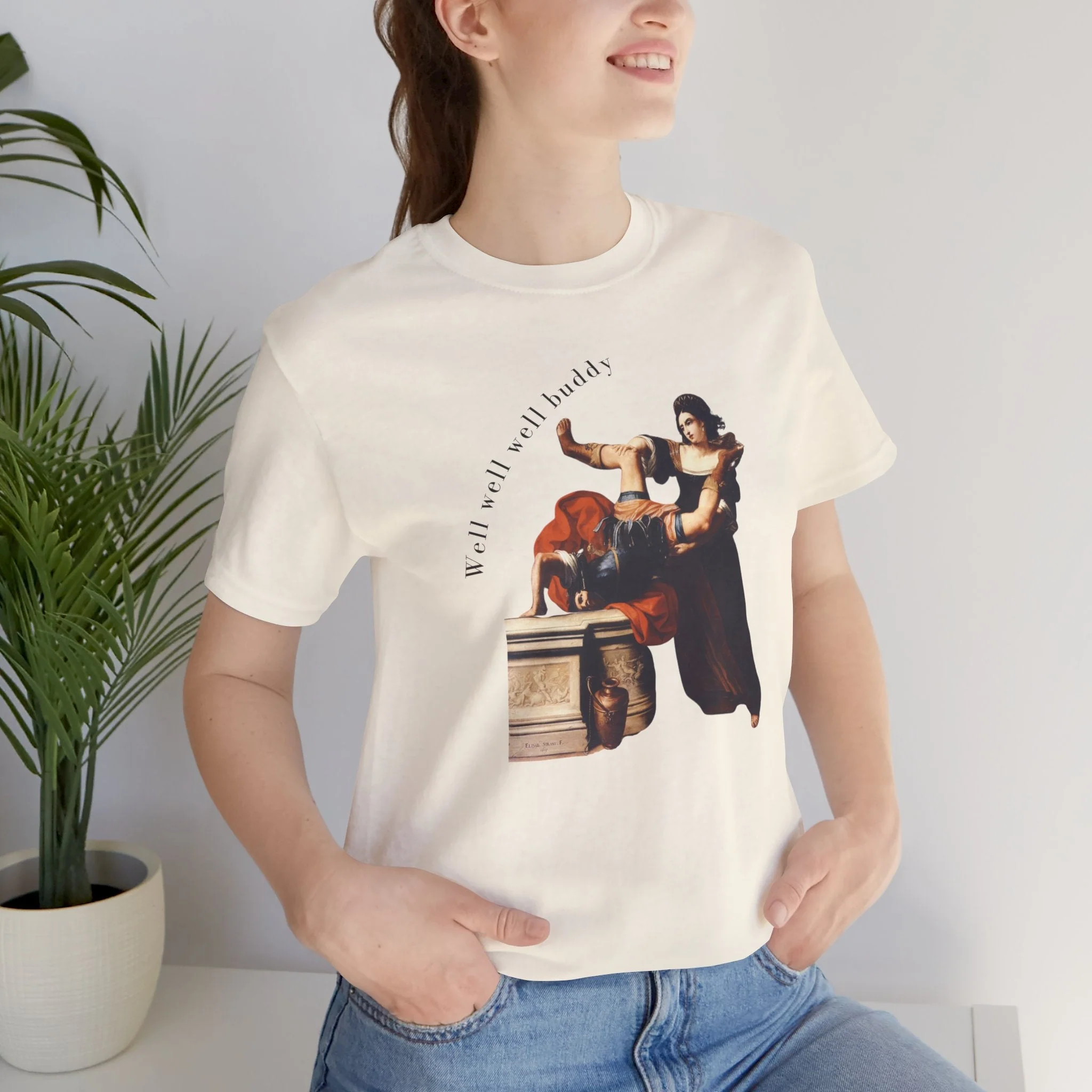 Well Well Well Buddy Timoclea Kills the Captain of Alexander the Great Feminist Historical Art Unisex Jersey Short Sleeve Tee - Image 8
