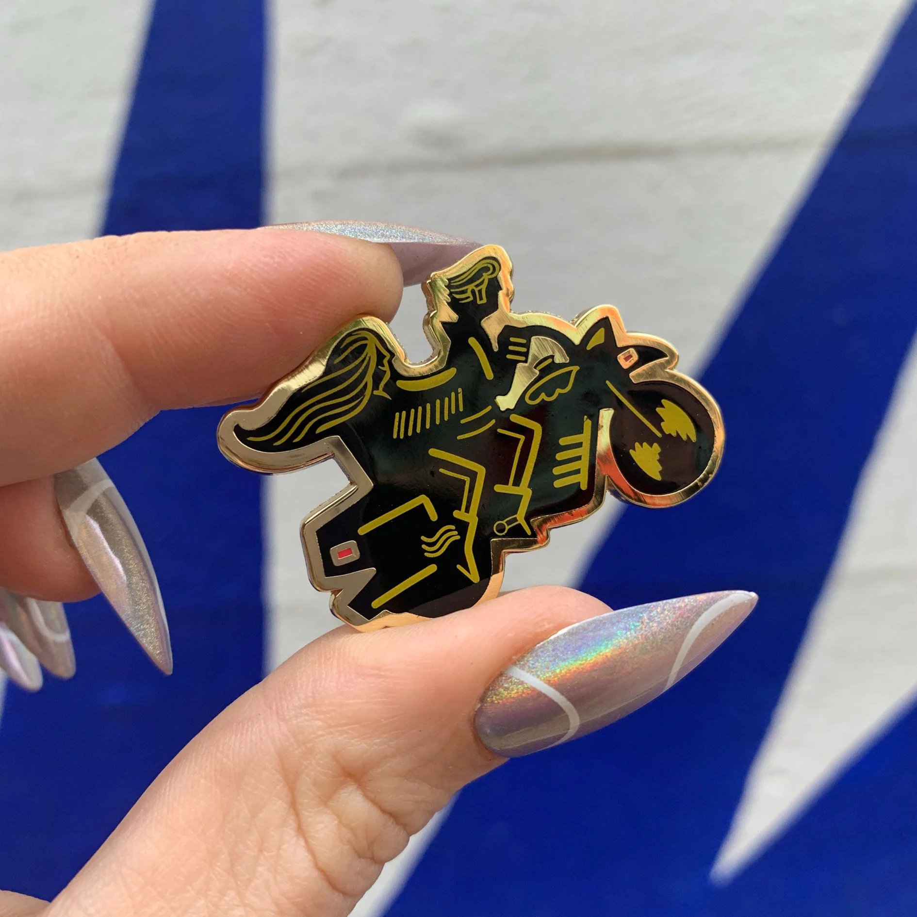 You and I Are More Than Friends, We're Like A Really Small Gang Enamel Pin in Black, Yellow and Gold - Image 9