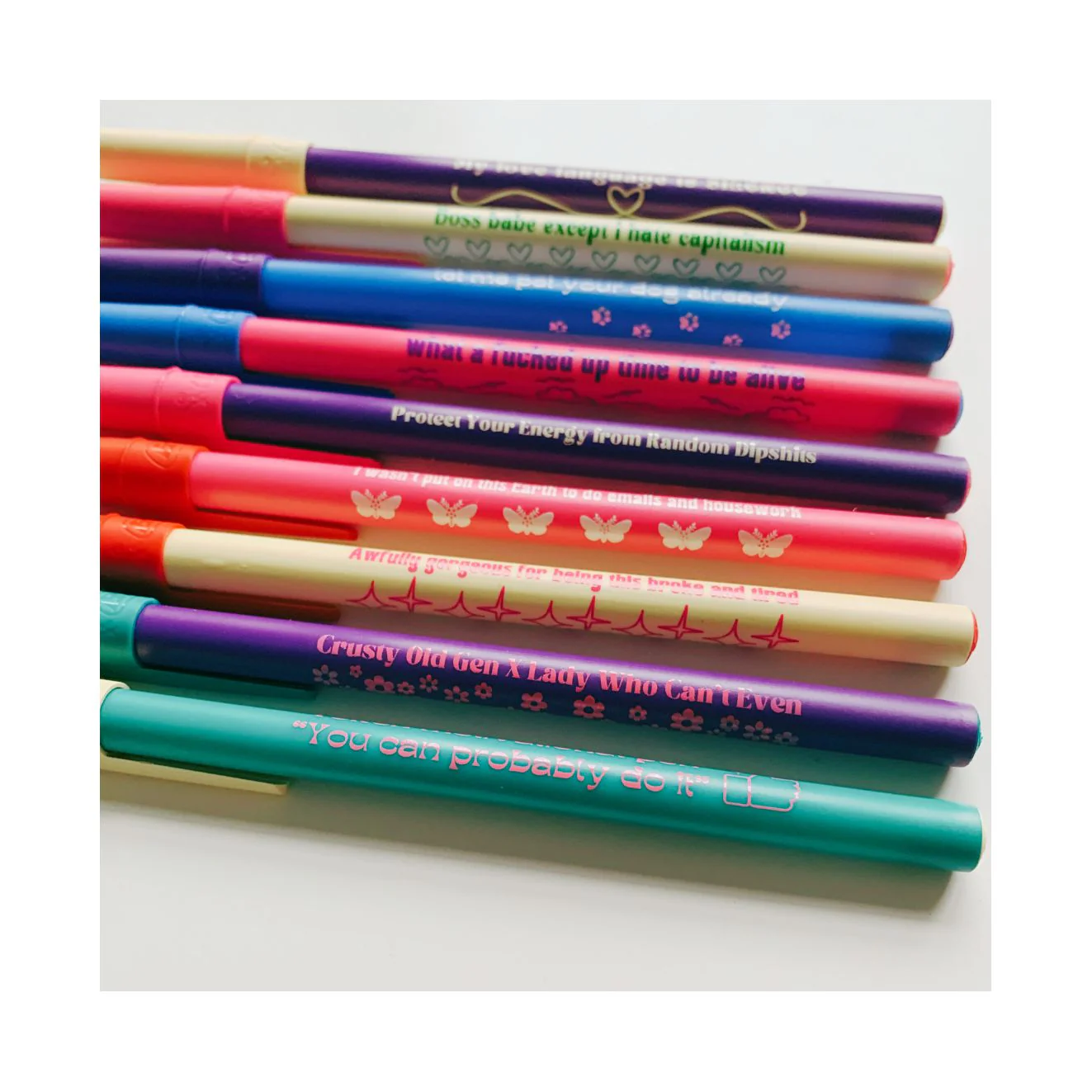 What A Fucked Up Time To Be Alive Ballpoint Pen in Pink | Gen Z Aesthetic Blue Ink - Image 7