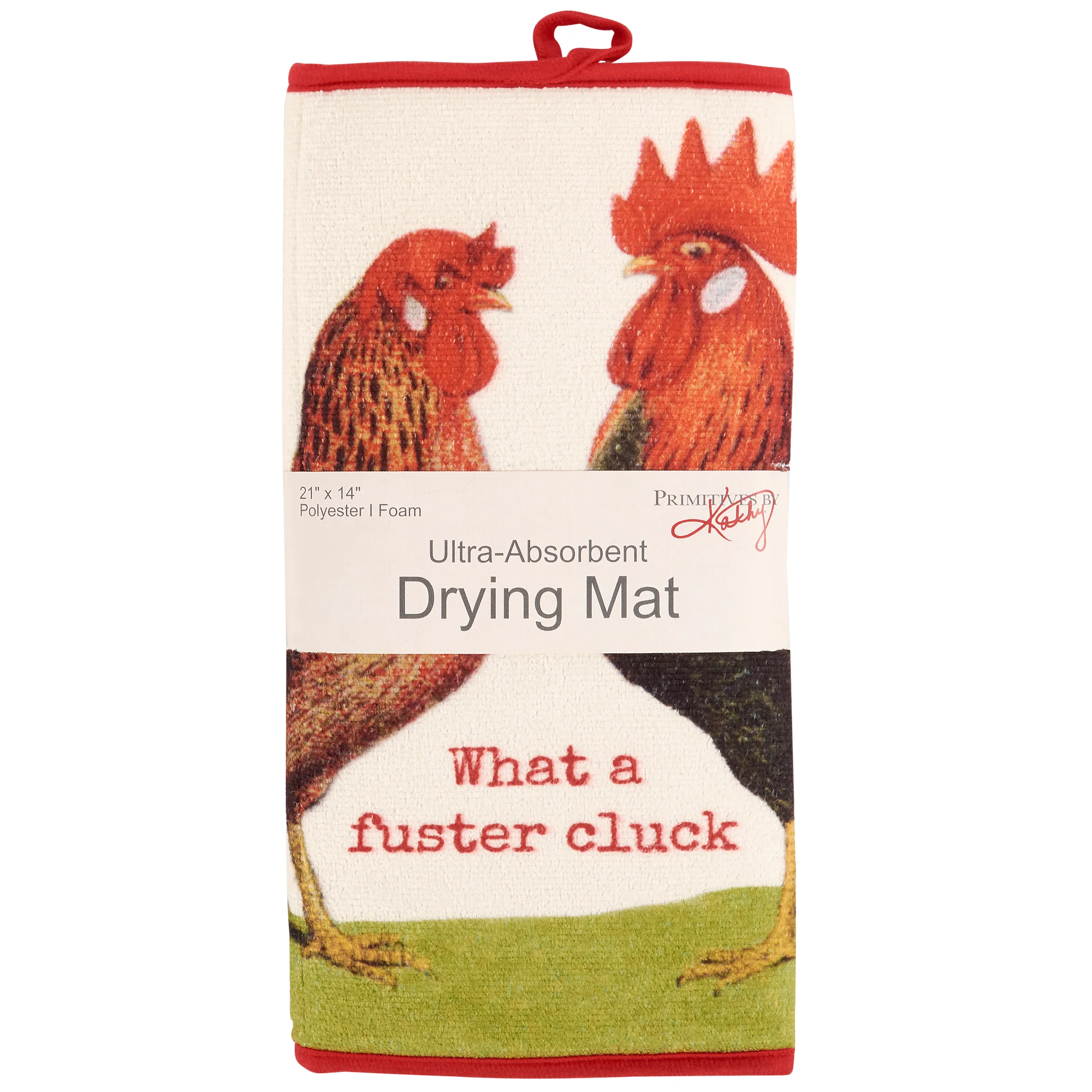What A Fuster Cluck Ultra-absorbent Drying Mat | Hen Rooster Dish Drainer Pad | 21" x 14" - Image 3