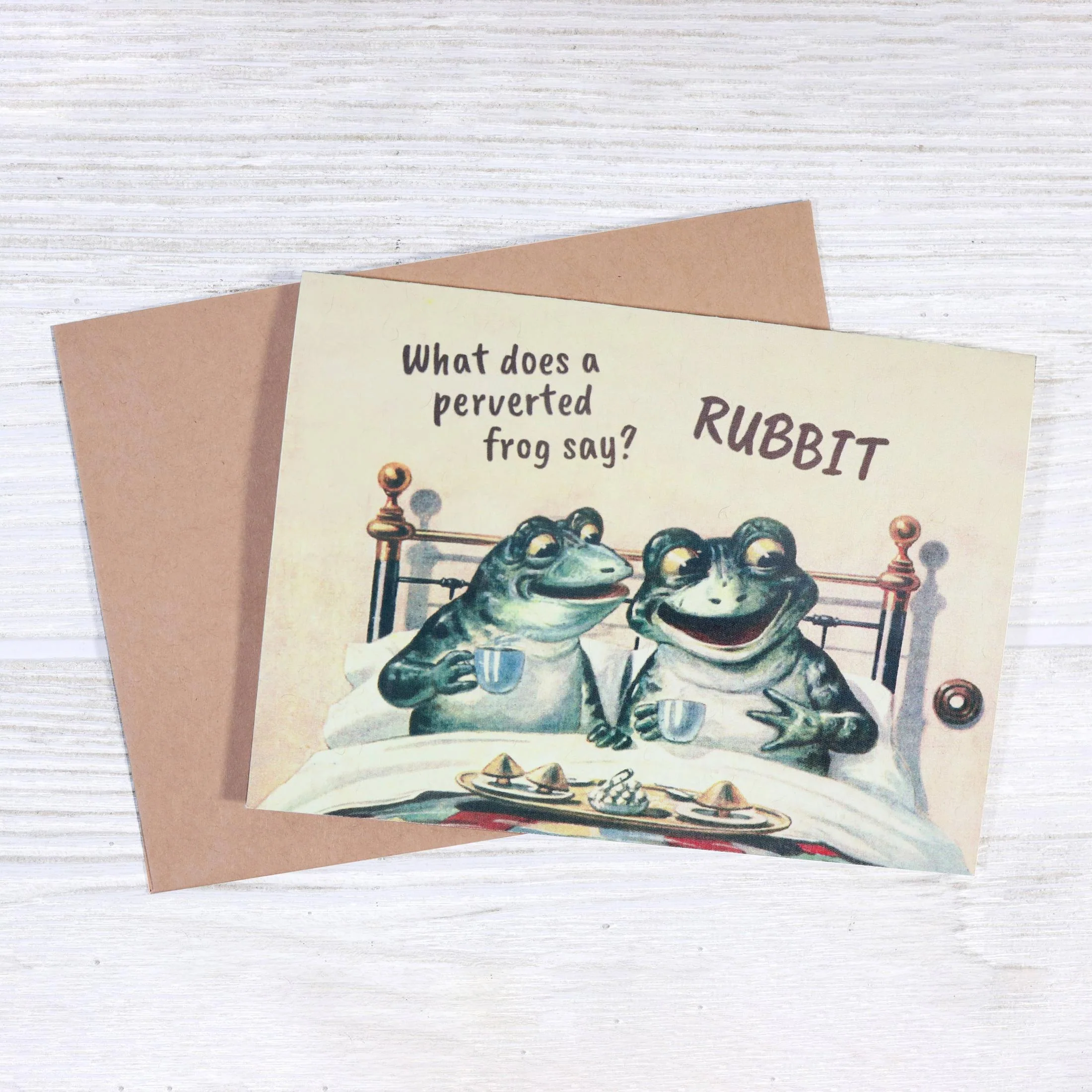 What Does a Perverted Frog Say? Rubbit Adult Punny Card | Blank Greeting Card - Image 2