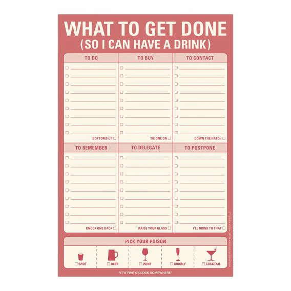 What To Get Done (So I Can Have a Drink) Stationery Notepad in Sweet Vermouth Red - Image 6
