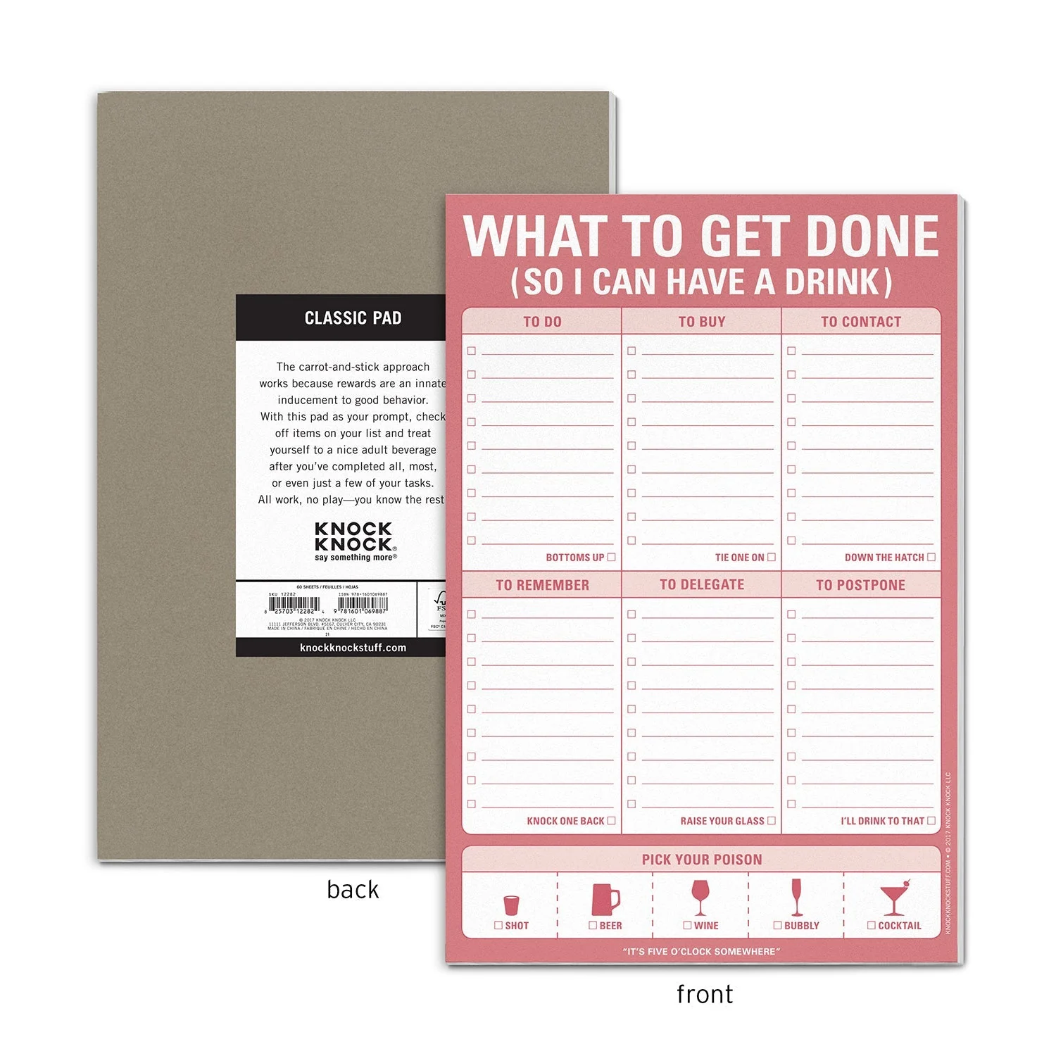 What To Get Done (So I Can Have a Drink) Stationery Notepad in Sweet Vermouth Red - Image 7