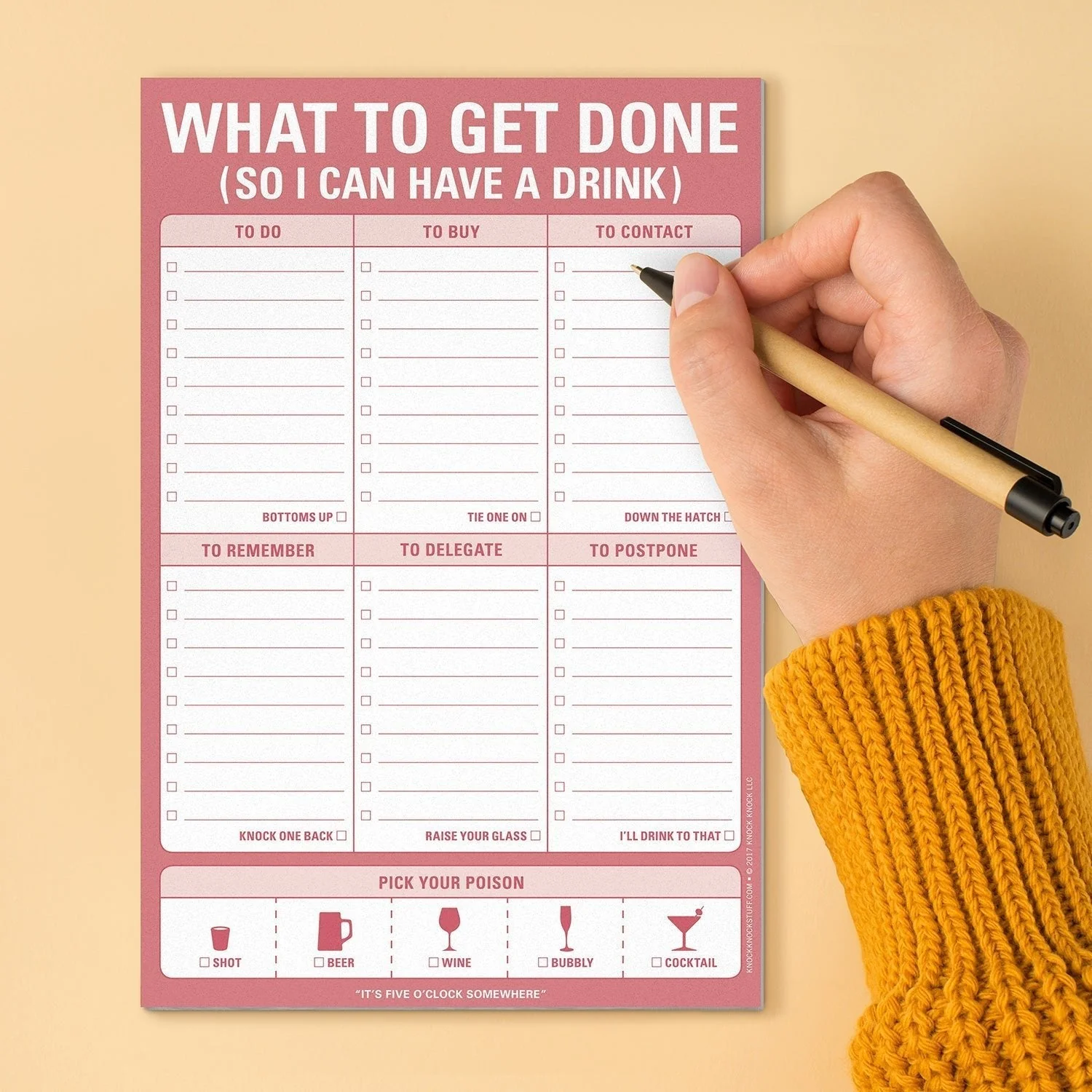 What To Get Done (So I Can Have a Drink) Stationery Notepad in Sweet Vermouth Red - Image 8