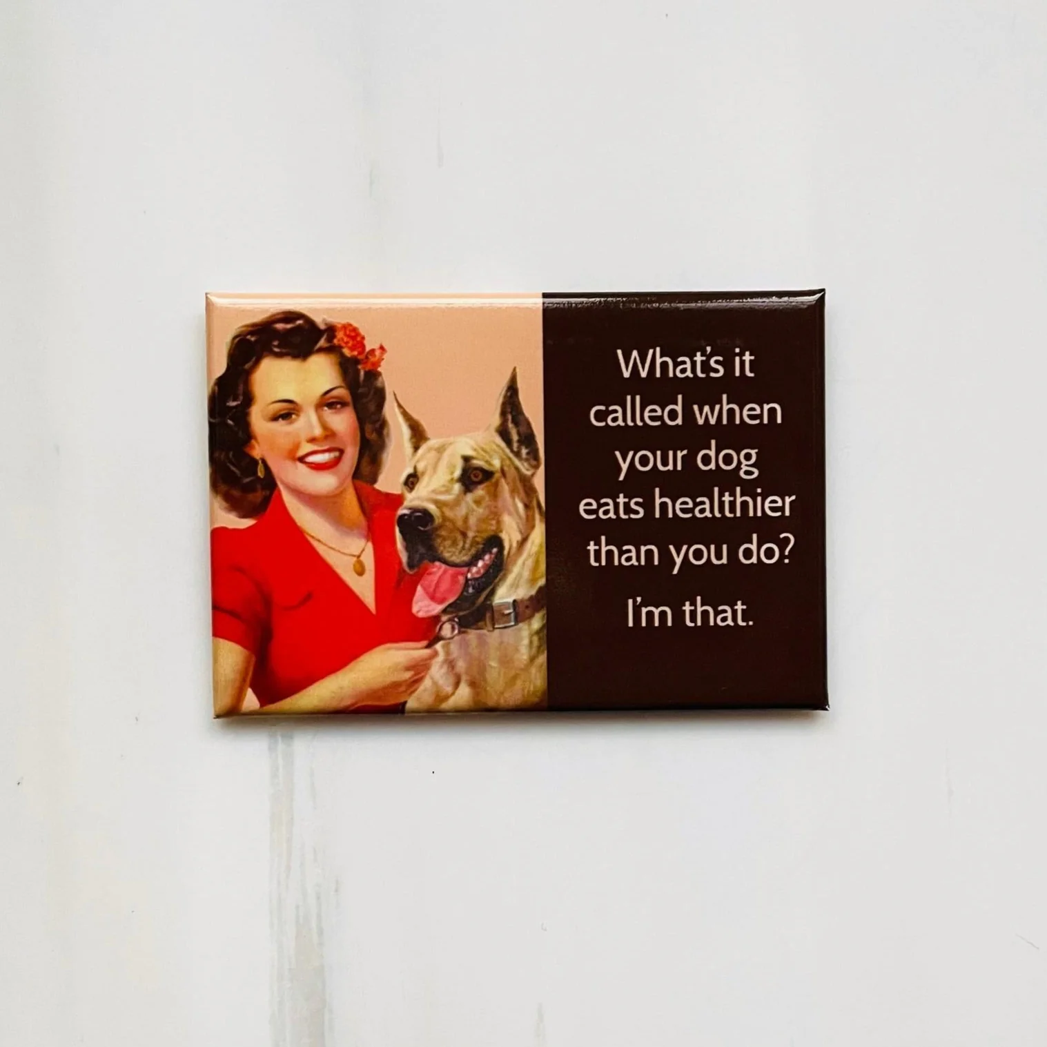 What's It Called When Your Dog Eats Healthier Rectangular Magnet | Refrigerator Magnetic Surface Decor - Image 2