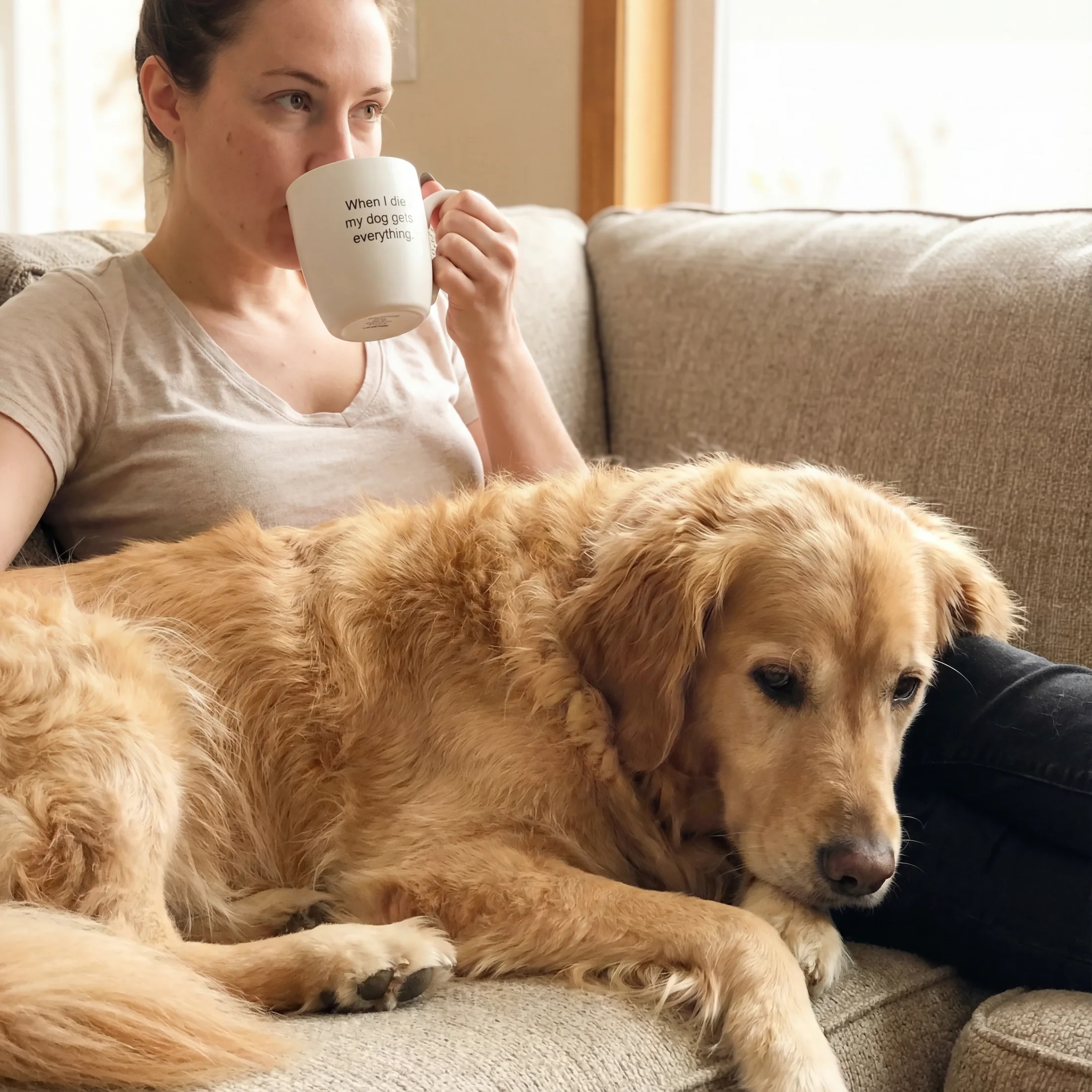 When I Die My Dog Gets Everything Matte White Mug | Coffee Tea Ceramic Mug | 16oz - Image 6