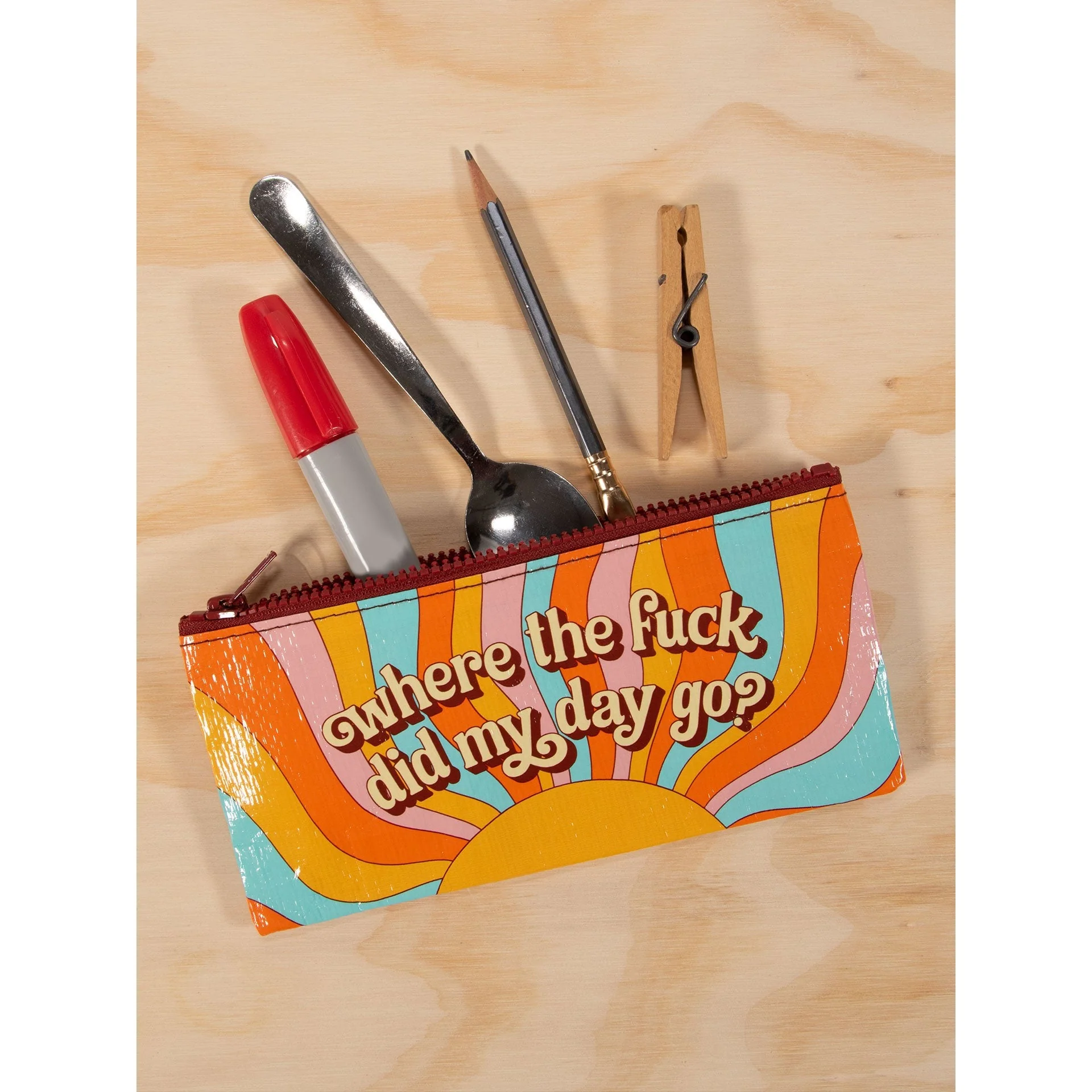 Where'd The Fuck Did My Day Go Pencil Case | 4.25" x 8.5" | BlueQ at GetBullish - Image 3