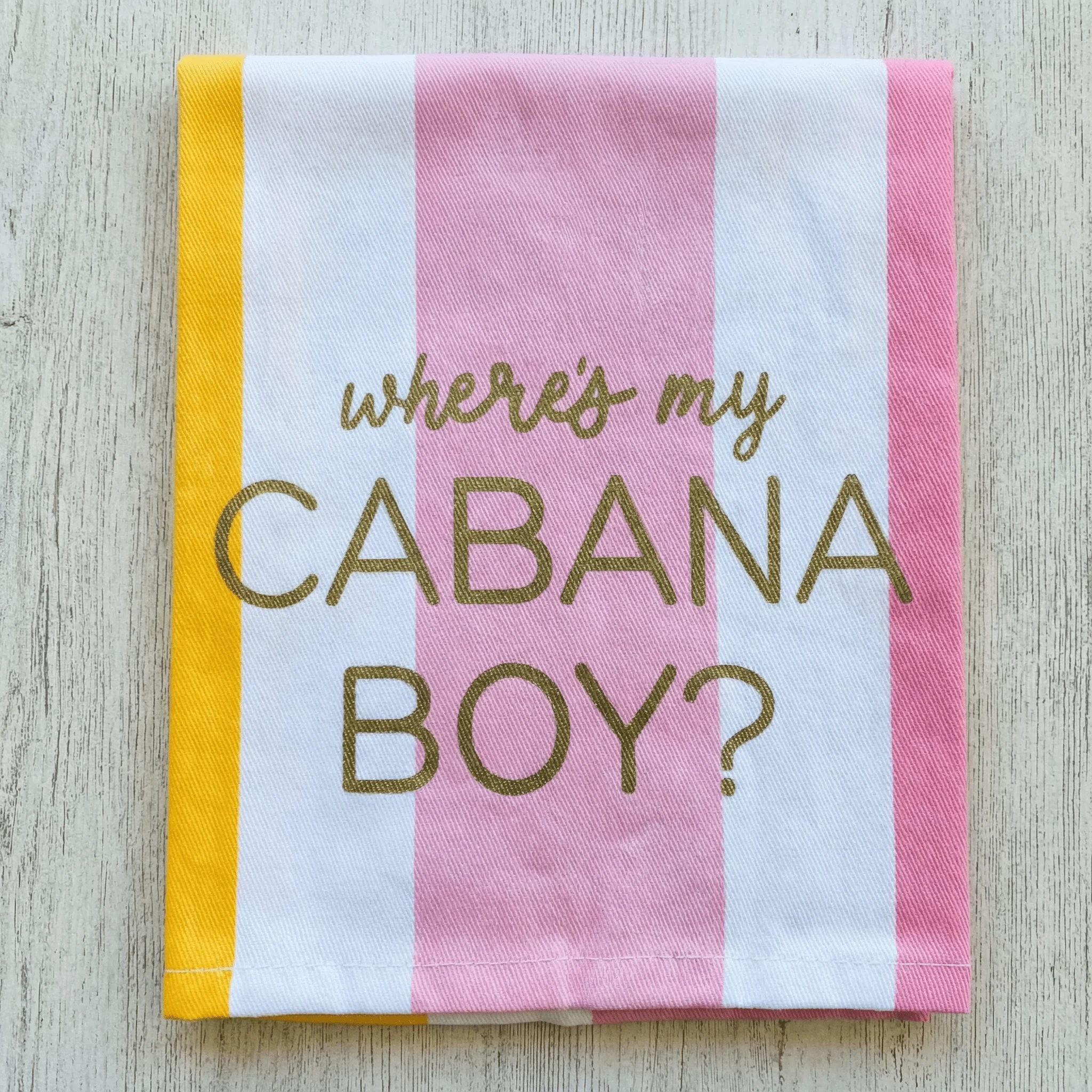 Where's My Cabana Boy Tea Towel in Multicolor Stripes | Cotton Kitchen Hand Dish Cloth | 28" L x 18" - Image 11