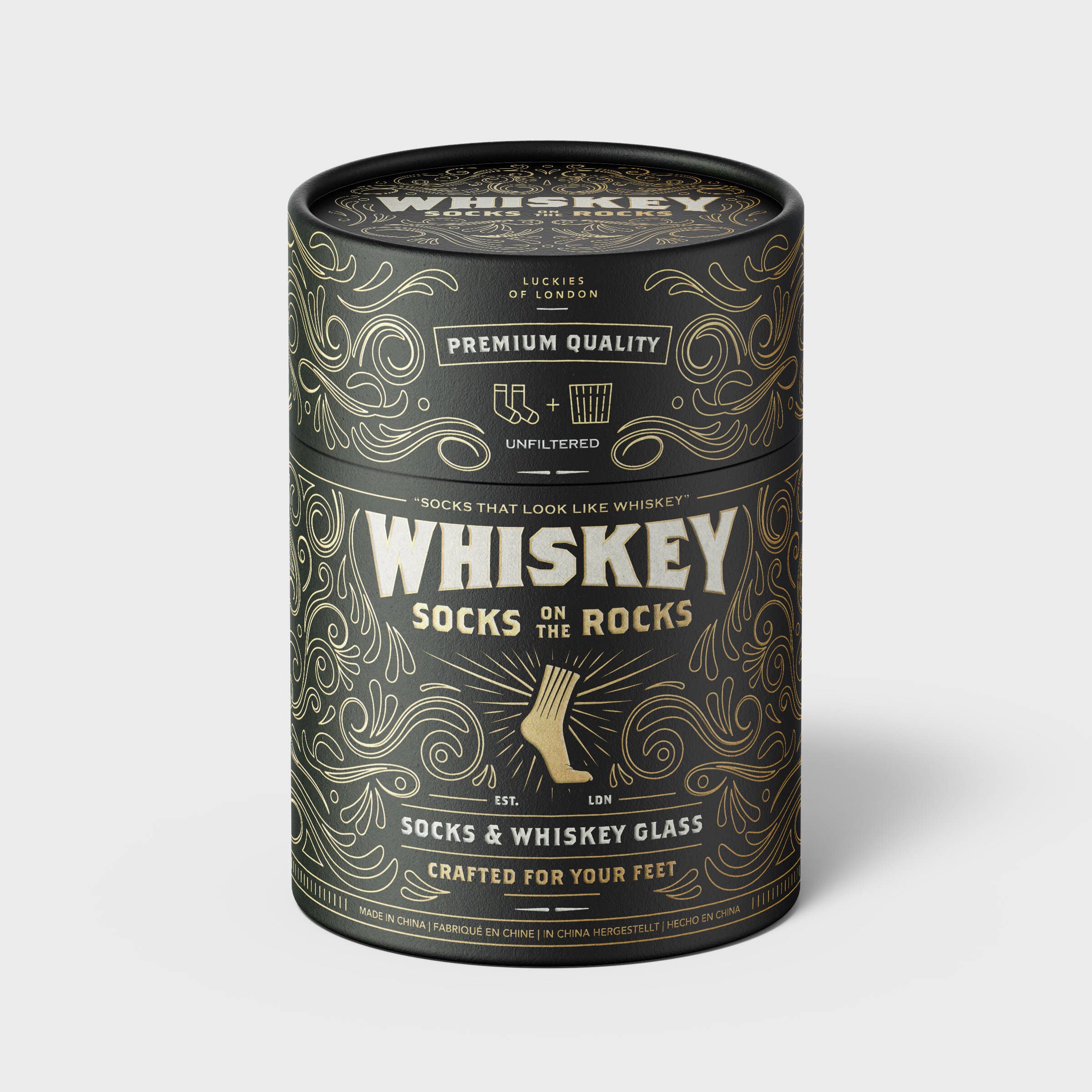Whiskey Socks on the Rocks | Whiskey Glass and Orange Retro Socks Set - Image 9
