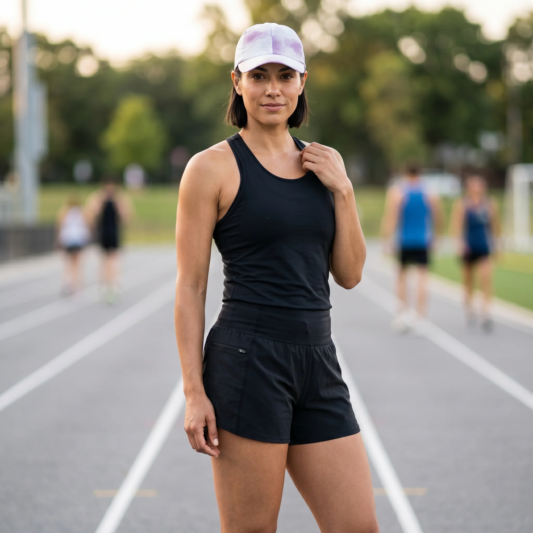 Full On Monet Running Cap | Moisture-Wicking Athletic Cap in White & Mauve - Image 3