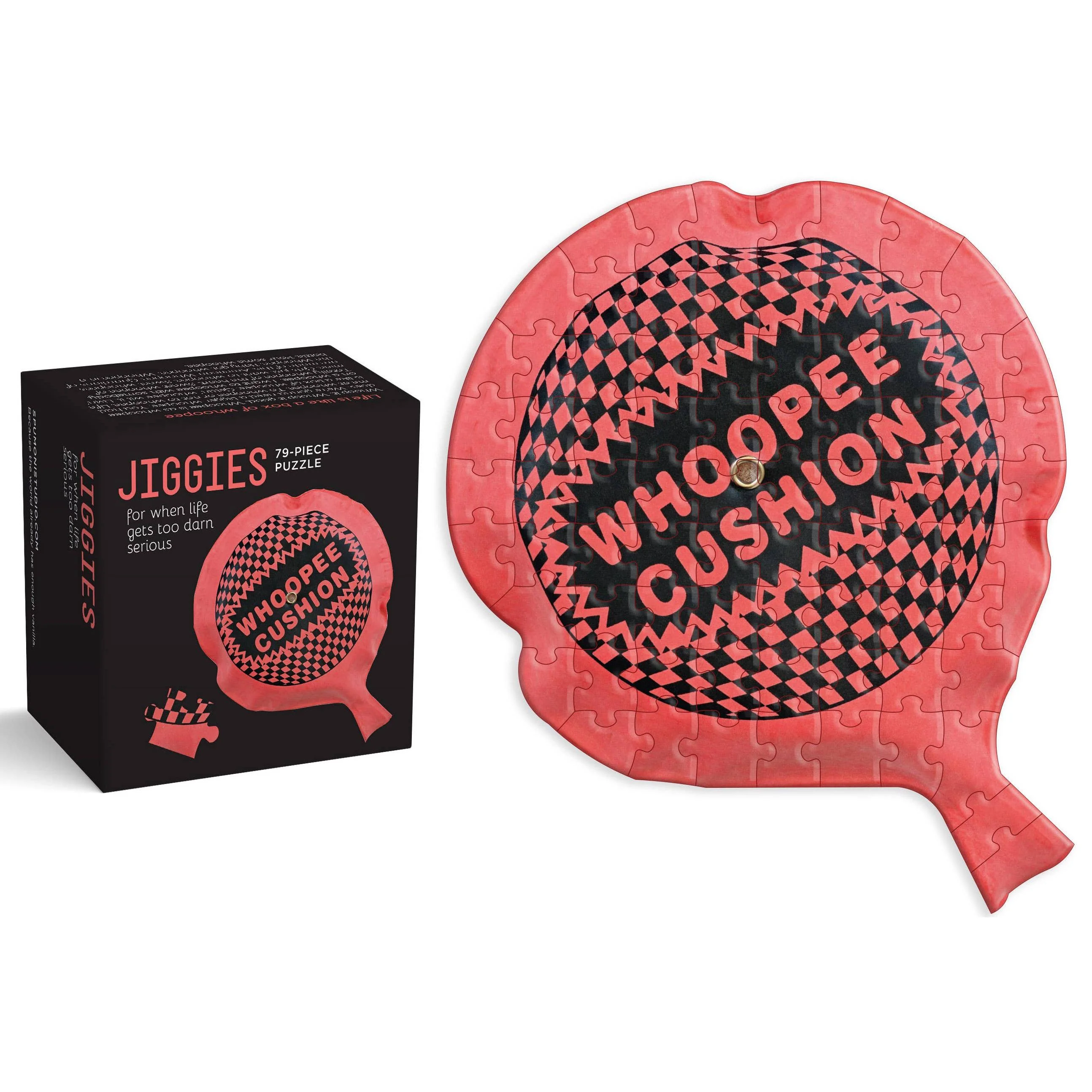 Whoopee Cushion Jiggie Puzzle | Funny Small Jigsaw Puzzle in Gift Box | Gag Gift, White Elephant Gift, Stocking Stuffer | 79 Pieces - Image 3