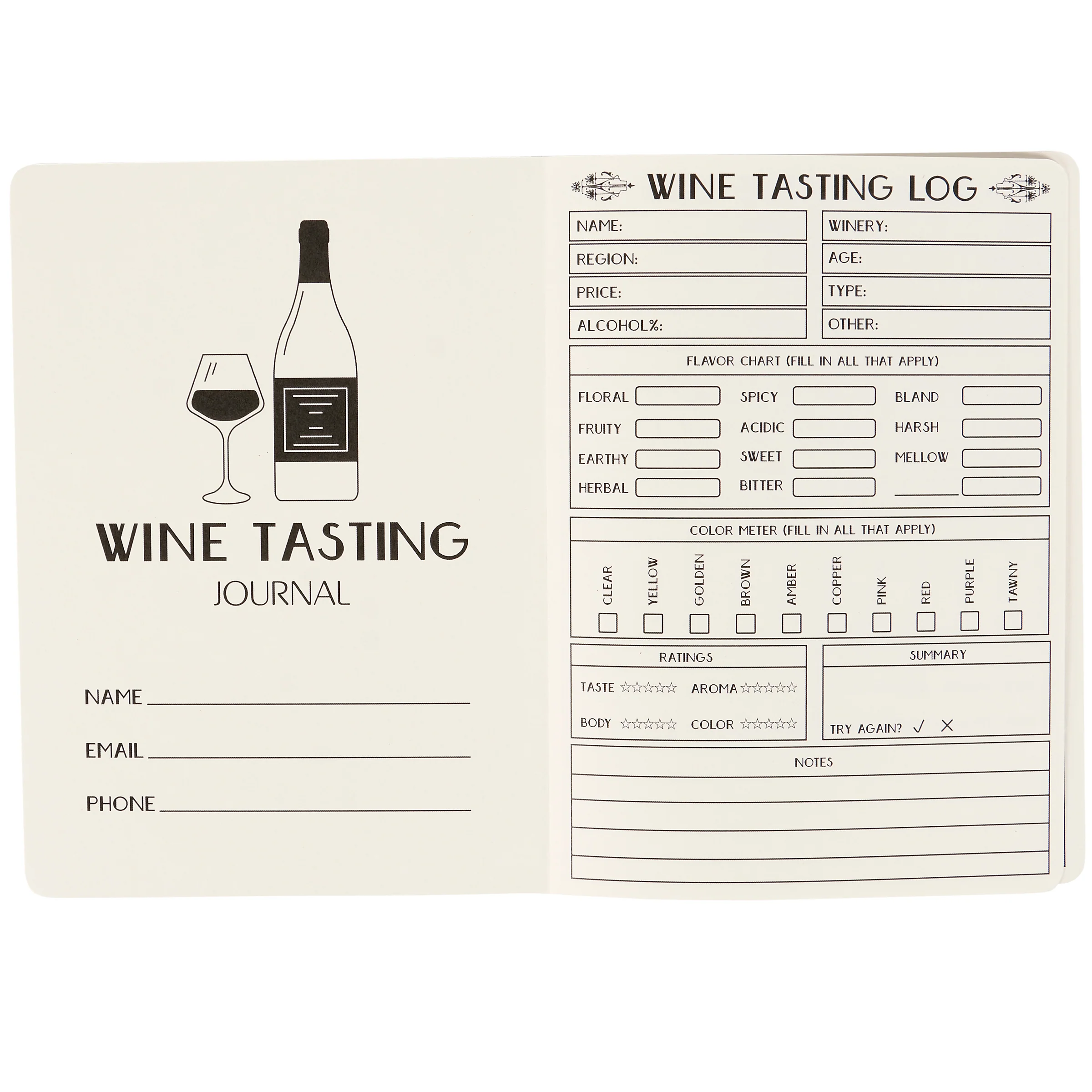Wine Goes In Wisdom Comes Out Wine Tasting Double-sided Journal | 160 Lined Pages - Image 4