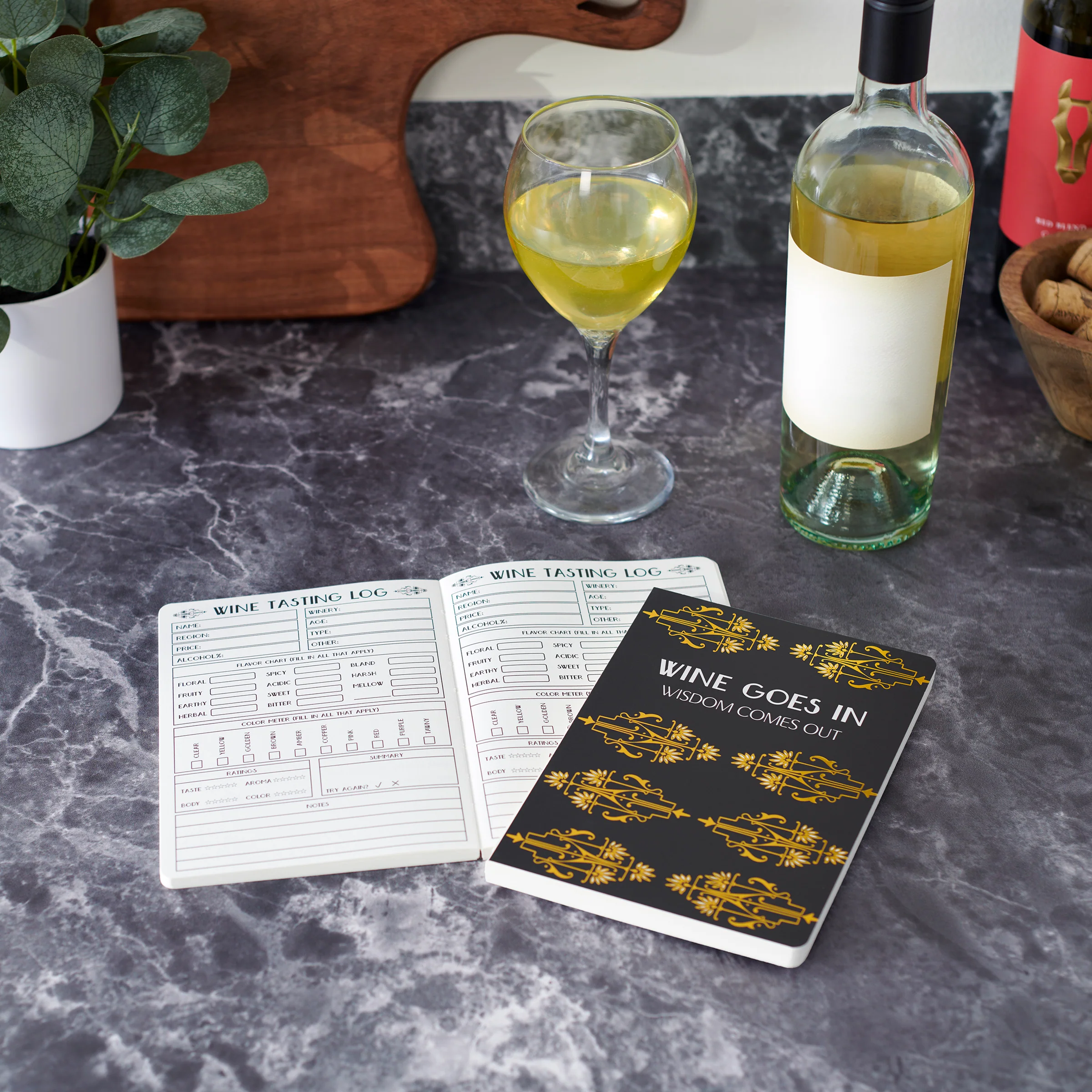 Wine Goes In Wisdom Comes Out Wine Tasting Double-sided Journal | 160 Lined Pages - Image 8