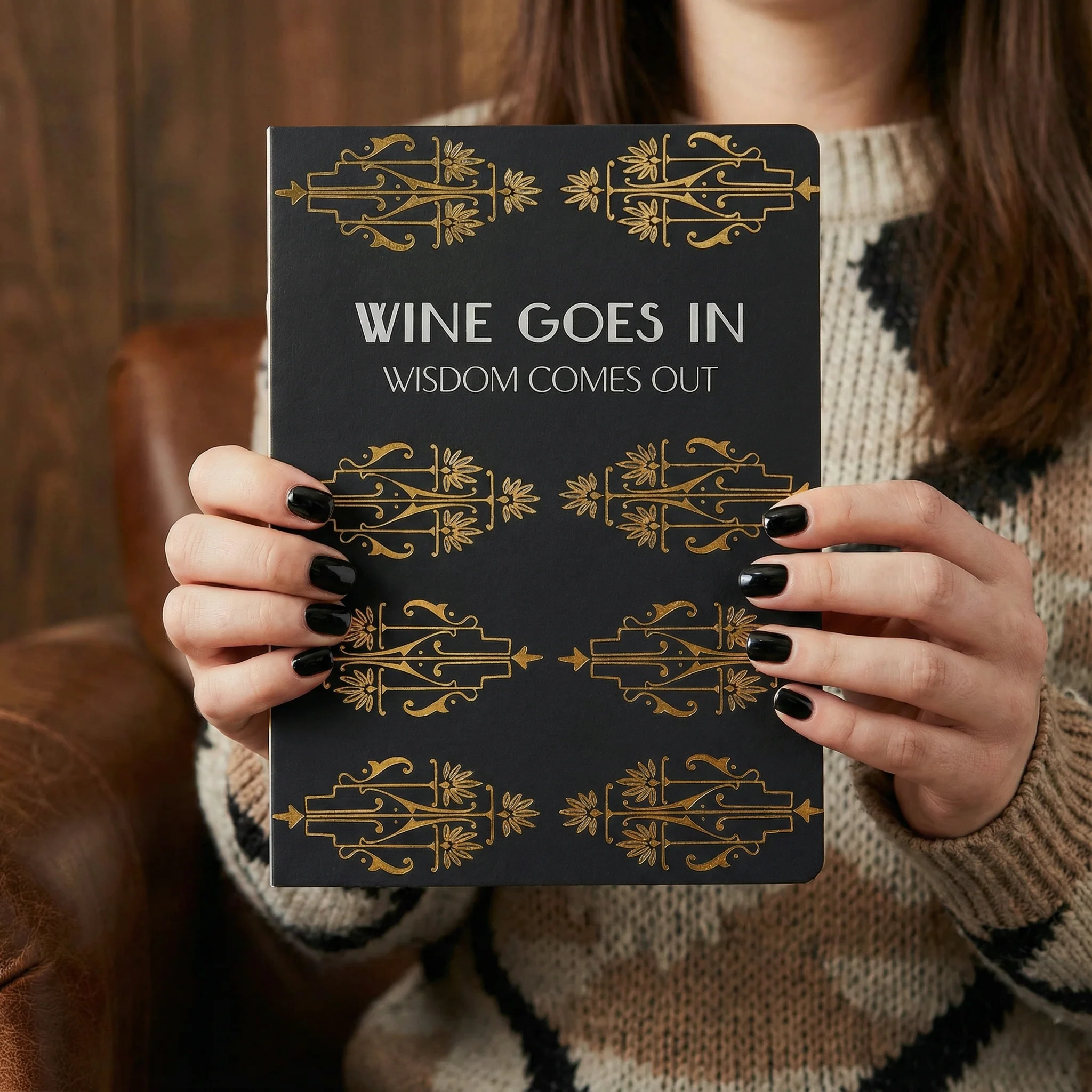 Wine Goes In Wisdom Comes Out Wine Tasting Double-sided Journal | 160 Lined Pages - Image 9