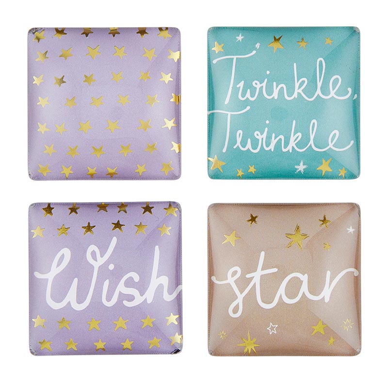 Gift Boxed Magnet Set | Wish Twinkle Square Glass Magnets Set of 4 - Image 4