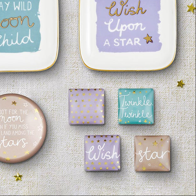 Gift Boxed Magnet Set | Wish Twinkle Square Glass Magnets Set of 4 - Image 5