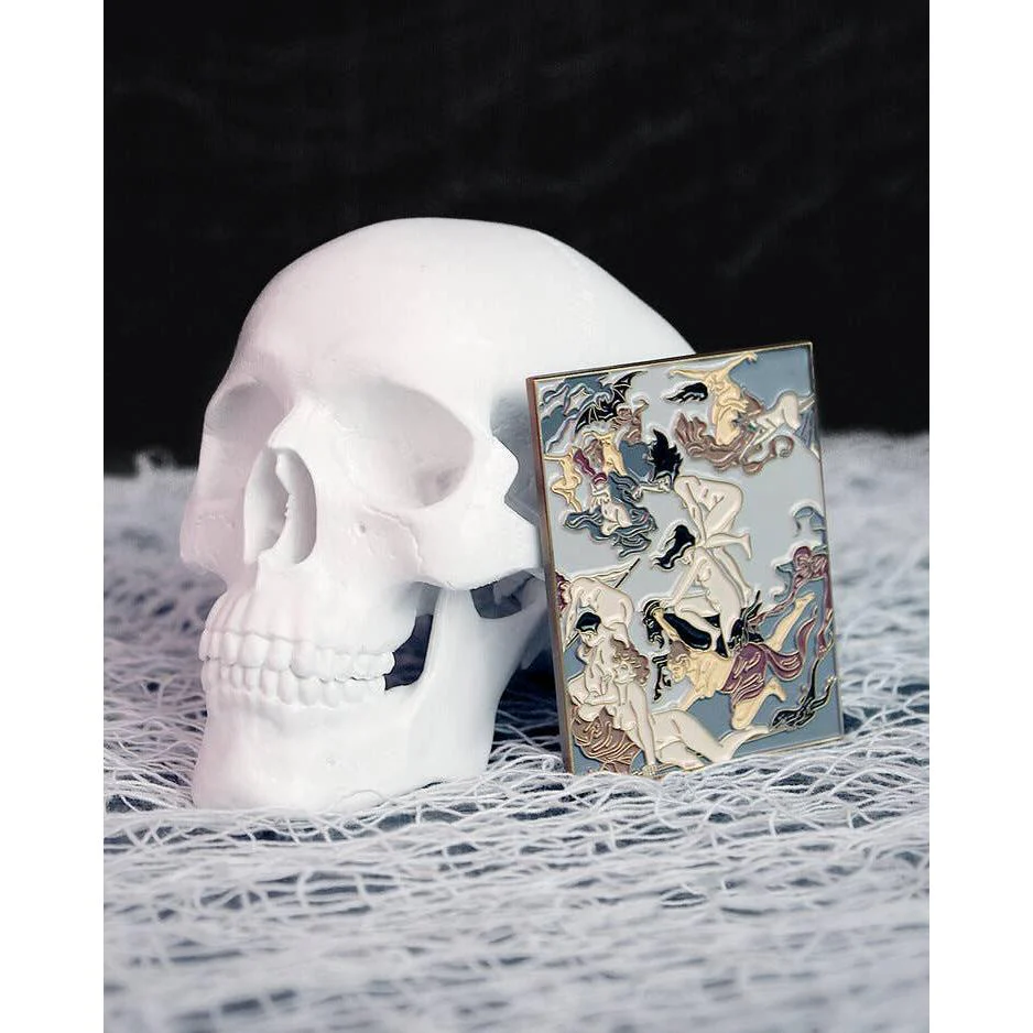 Witches Going to Their Sabbath Enamel Pin | Soft Lapel Pin | 2.35" x 1.8" - Image 4