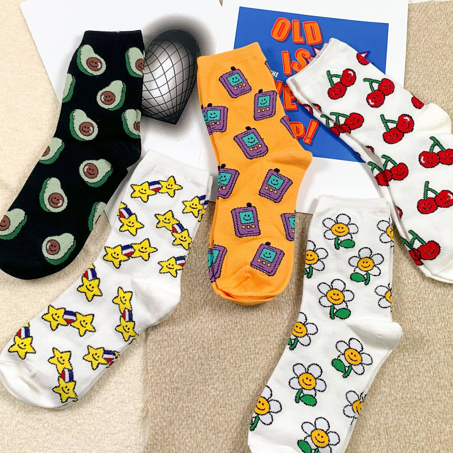 Flower Face Pangpara-Pangpang Women's Crew Socks [Size 5-10] - Image 5
