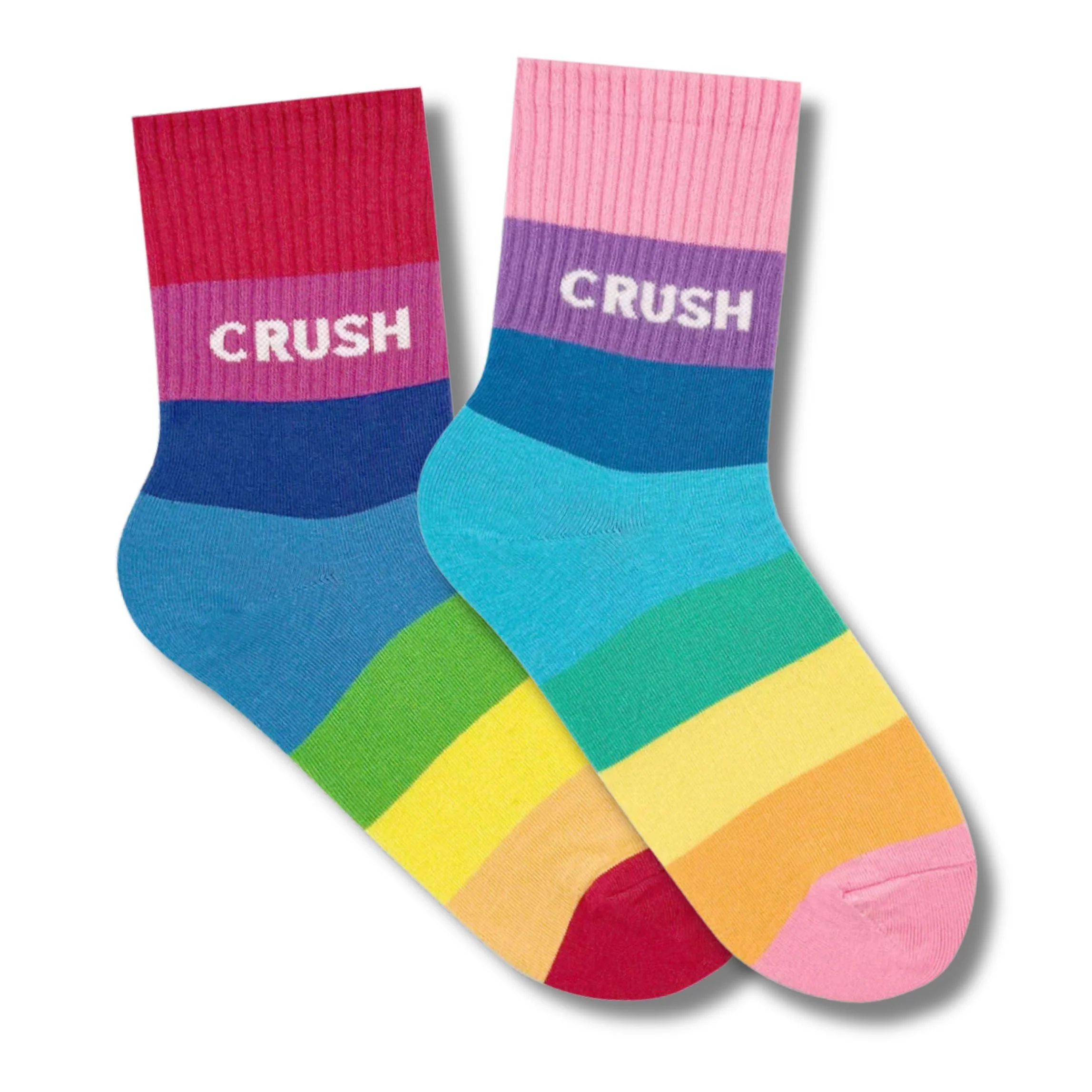 Rainbow Crush Women's Crew Socks [2 Color Shade Options] Size 5-10 - Image 2