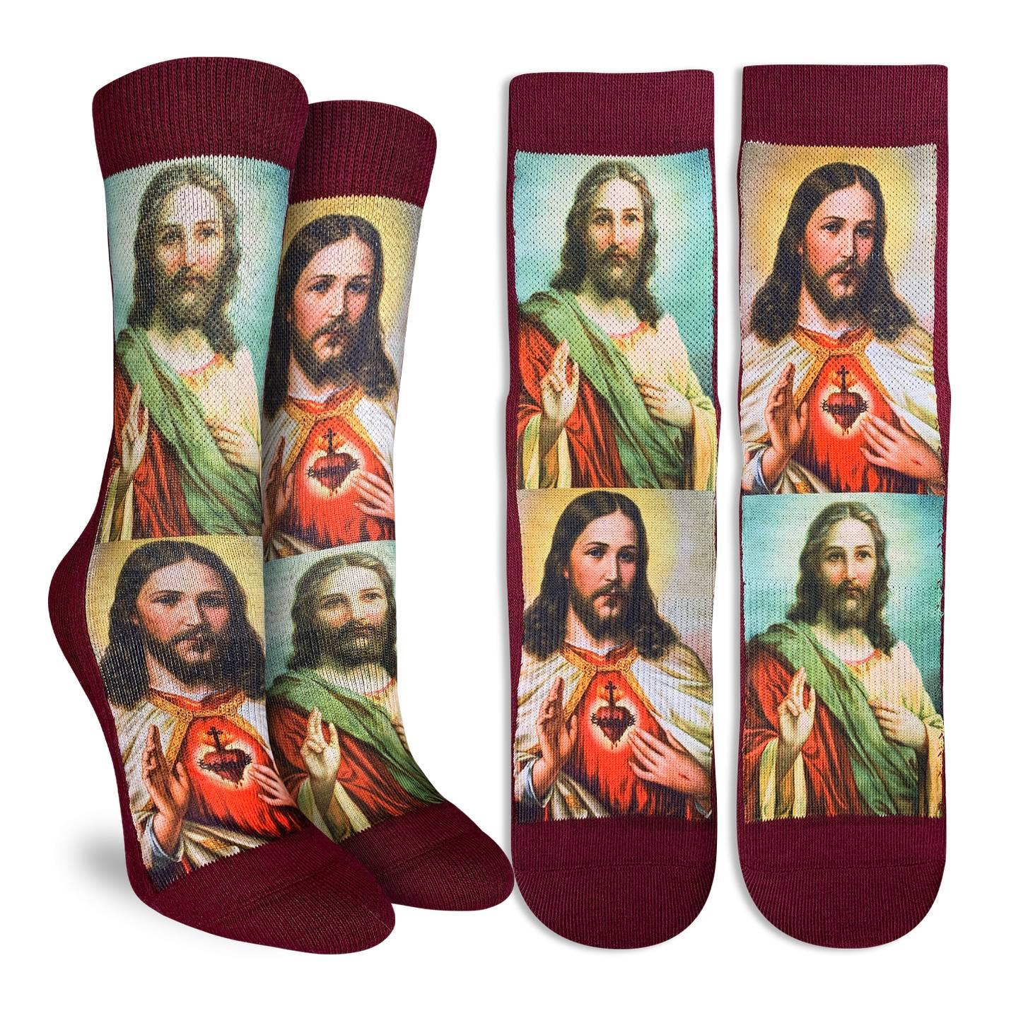 Sacred Heart Jesus Women's Socks | Religious Pattern Crew Socks - Image 4
