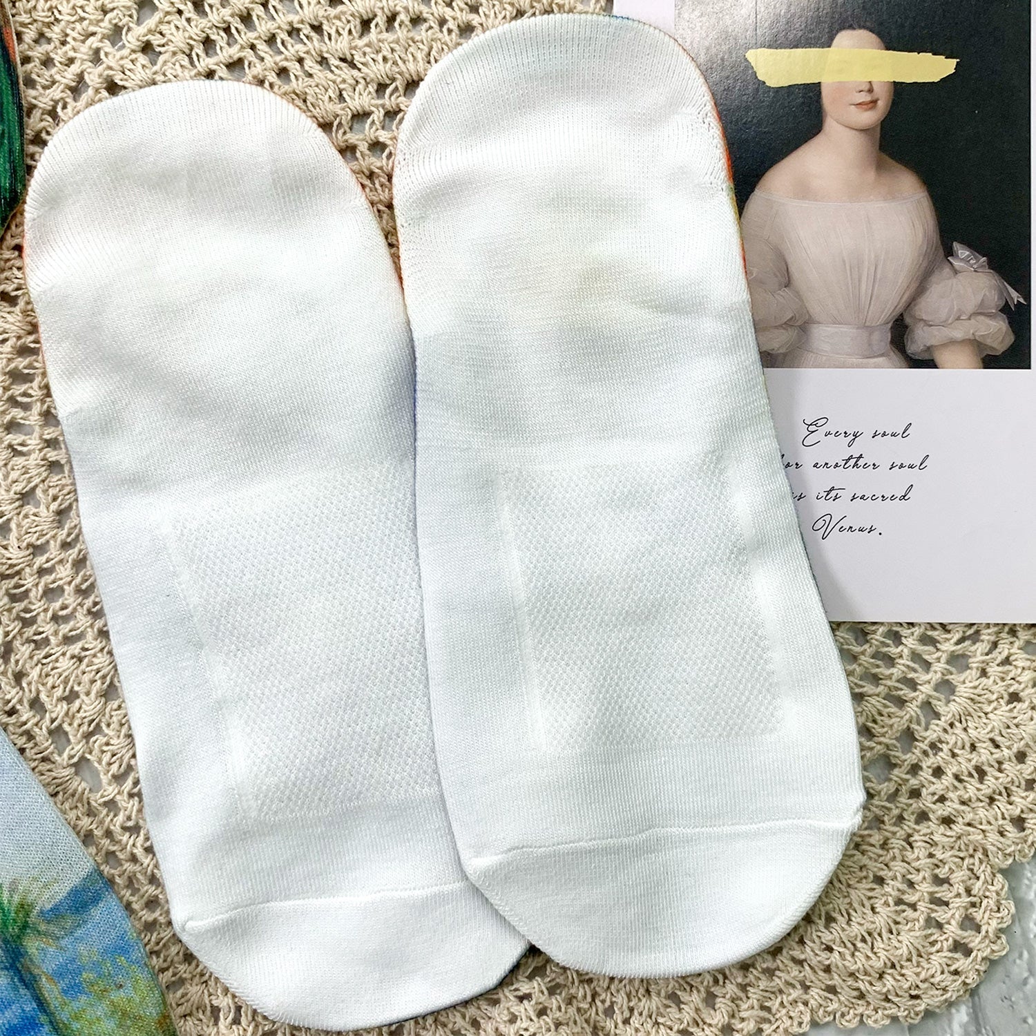 Women's No Show Famous Painting Printing Socks| Art-Inspired Cotton Blend Comfort - Image 15