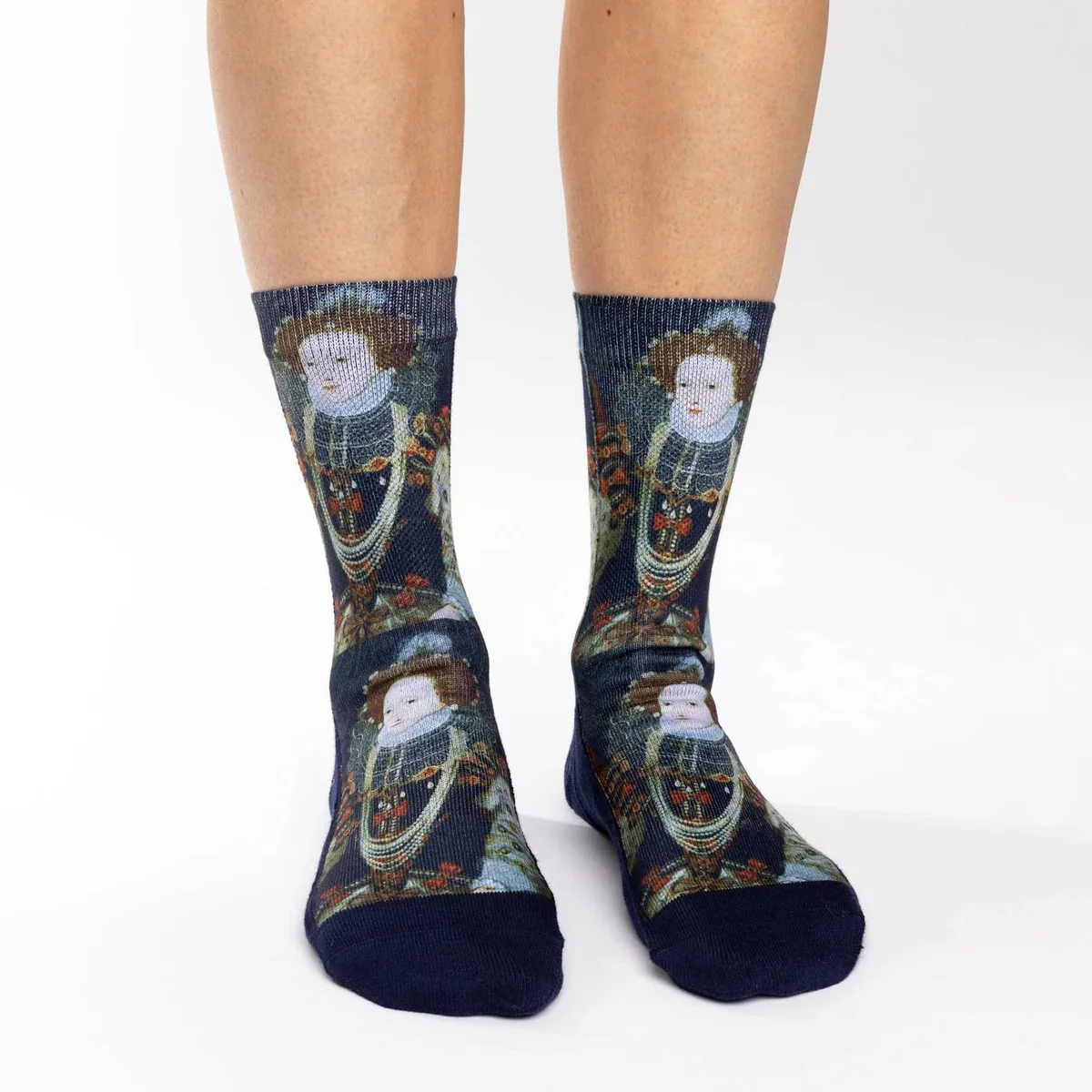 Women's Queen Elizabeth I Socks | Historic Portrait Novelty Crew Socks - Image 3