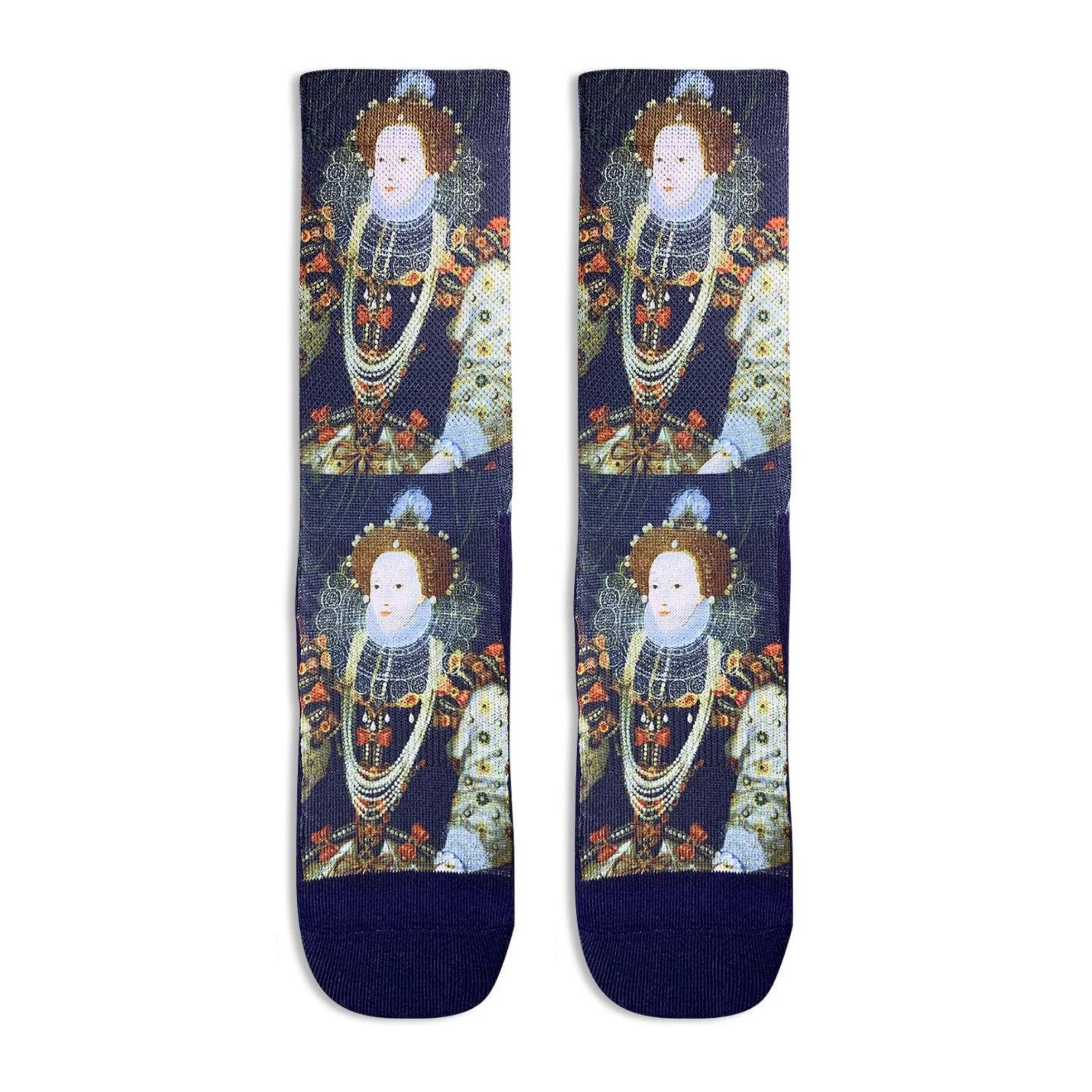 Women's Queen Elizabeth I Socks | Historic Portrait Novelty Crew Socks - Image 4