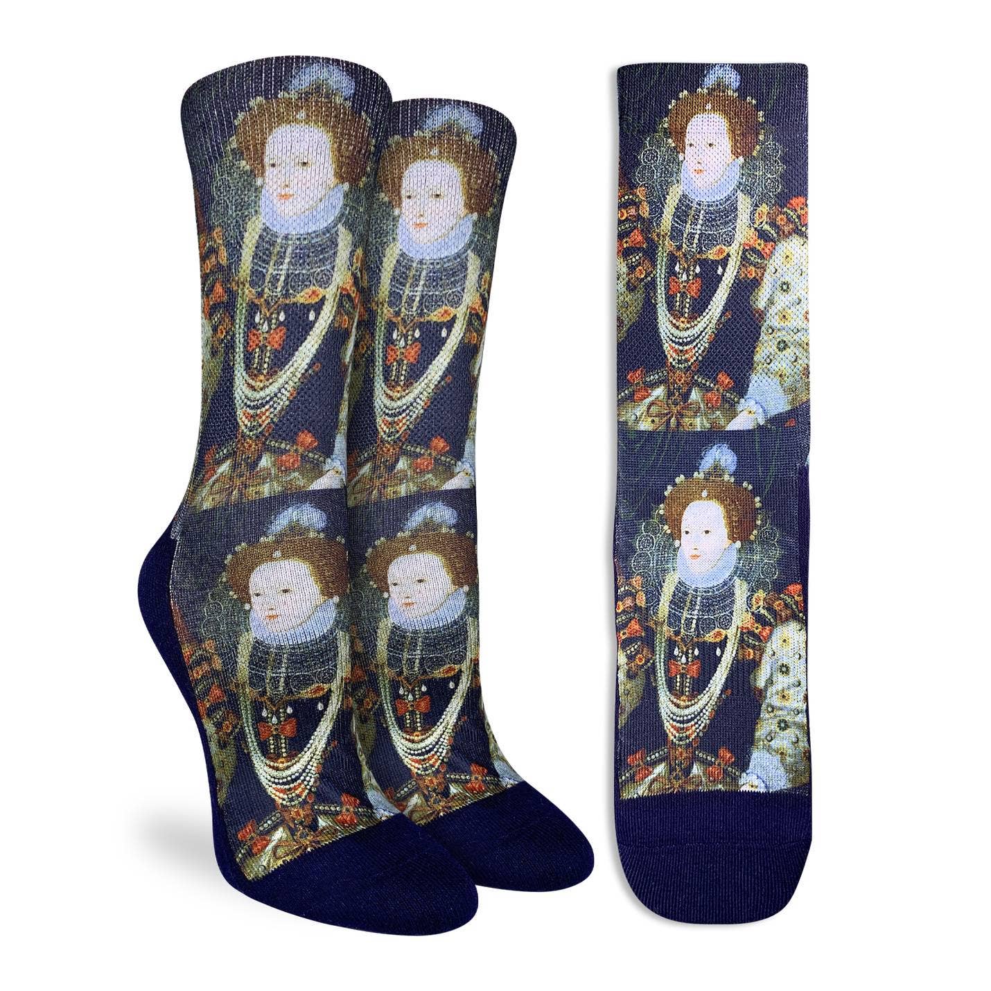 Women's Queen Elizabeth I Socks | Historic Portrait Novelty Crew Socks - Image 5